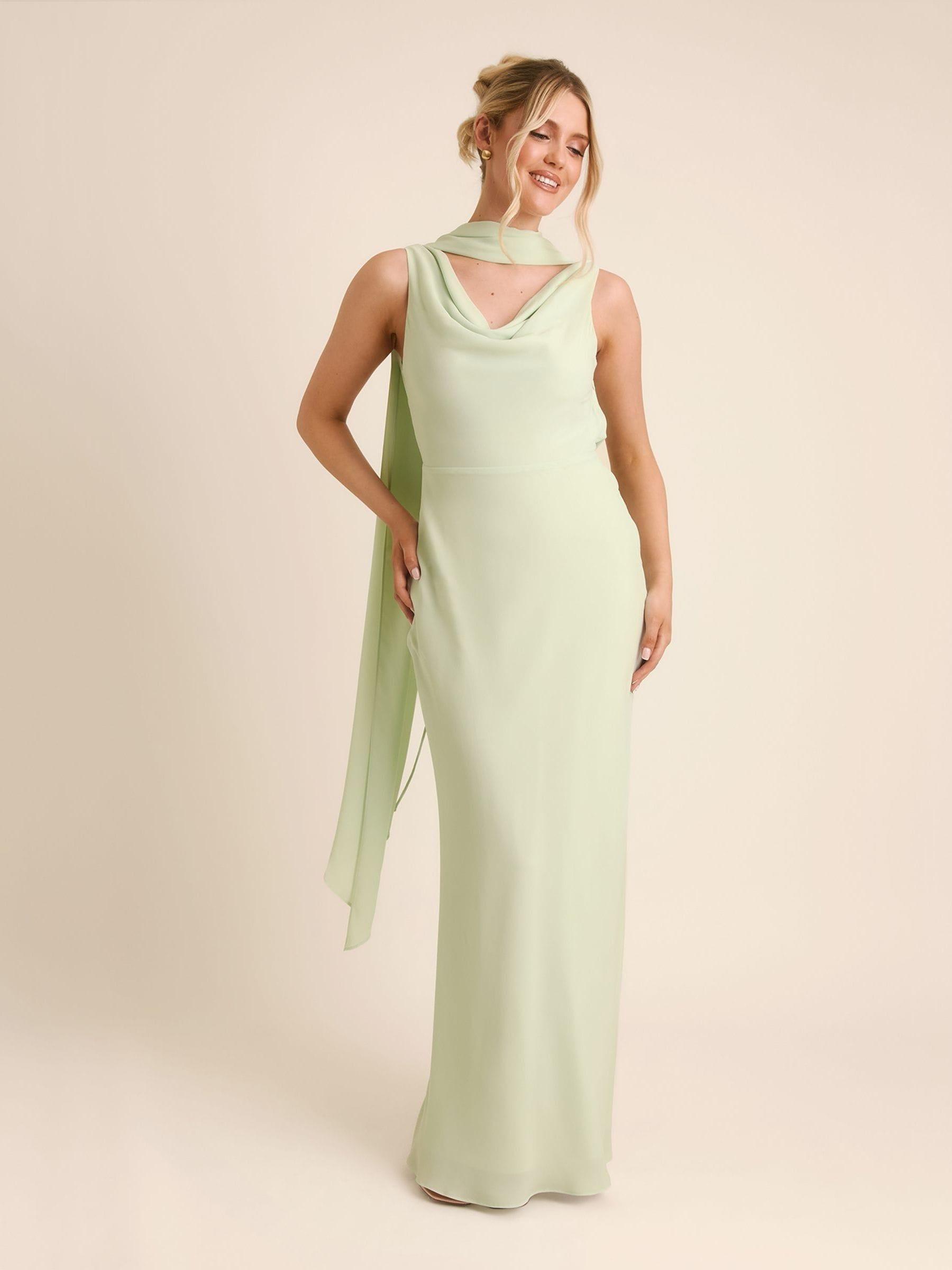 neck scarf bridesmaid dress Keena Scarf Maxi Dress