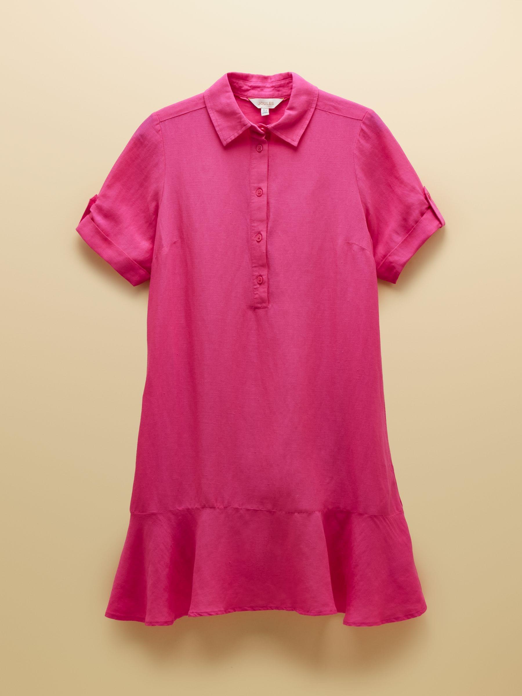 joules shirt dress Joules Dress Womens US 12 Multicolor Midi Shirt Dress Short Sleeve Collared