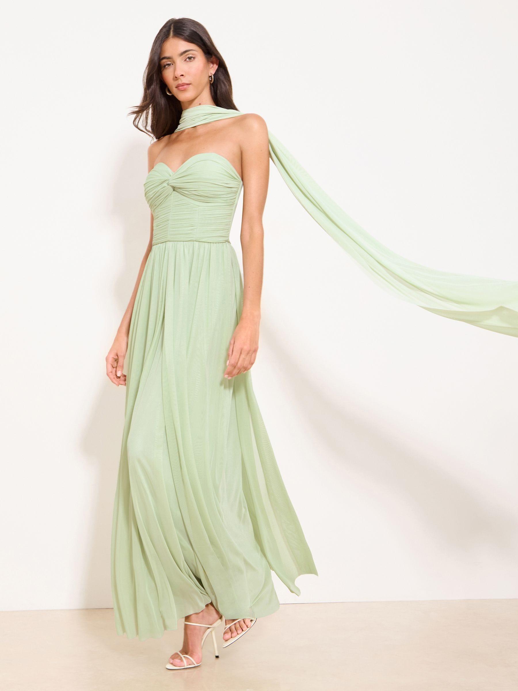 chinese dress ladies I.H.F Studio Bustier Column Gown in Ivory