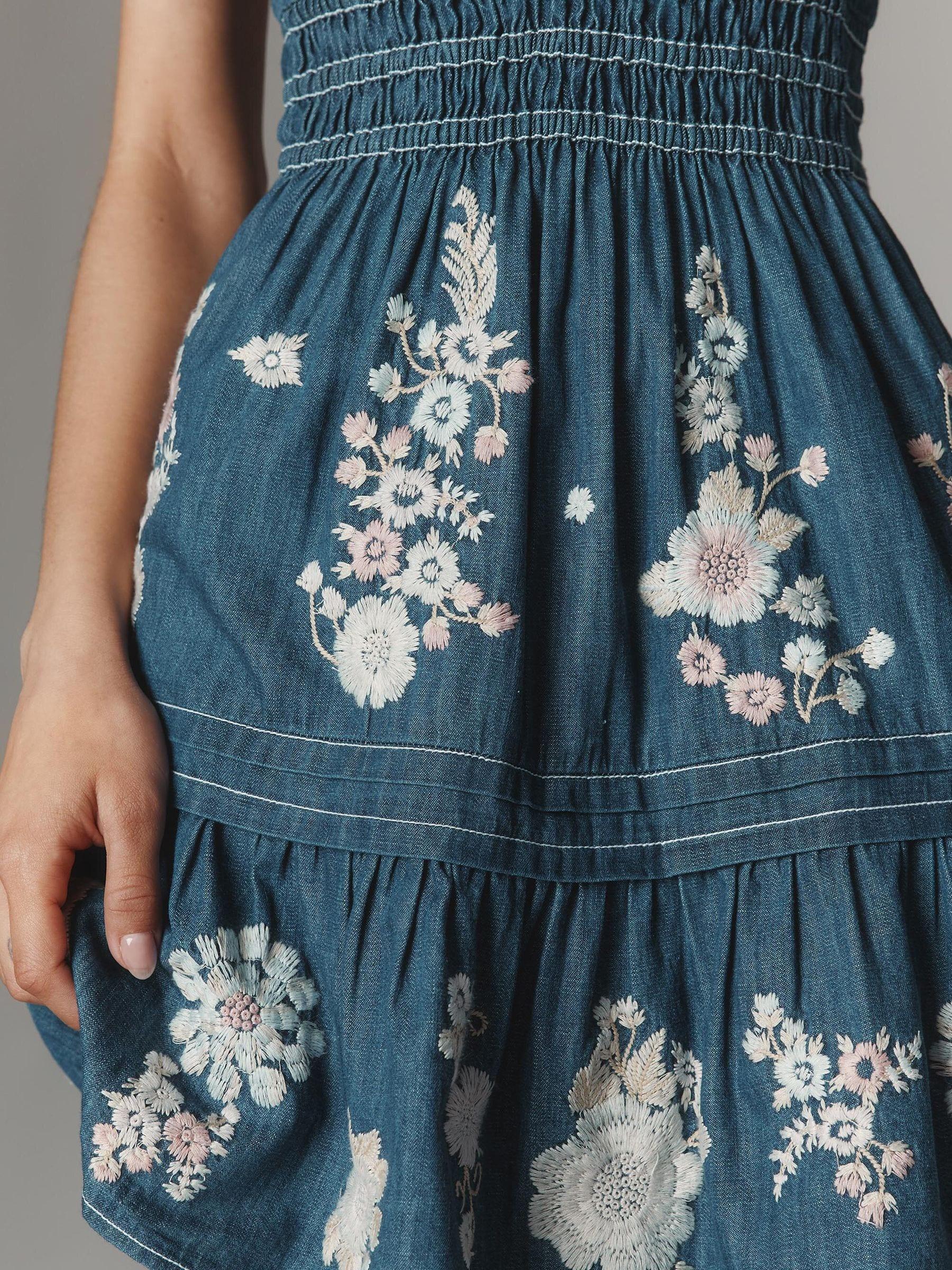 Anthropologie The Somerset Embroidered Denim Mini Dress in Blue | Lyst Anthropologie The Somerset Embroidered Denim Mini Dress in Blue | Lyst