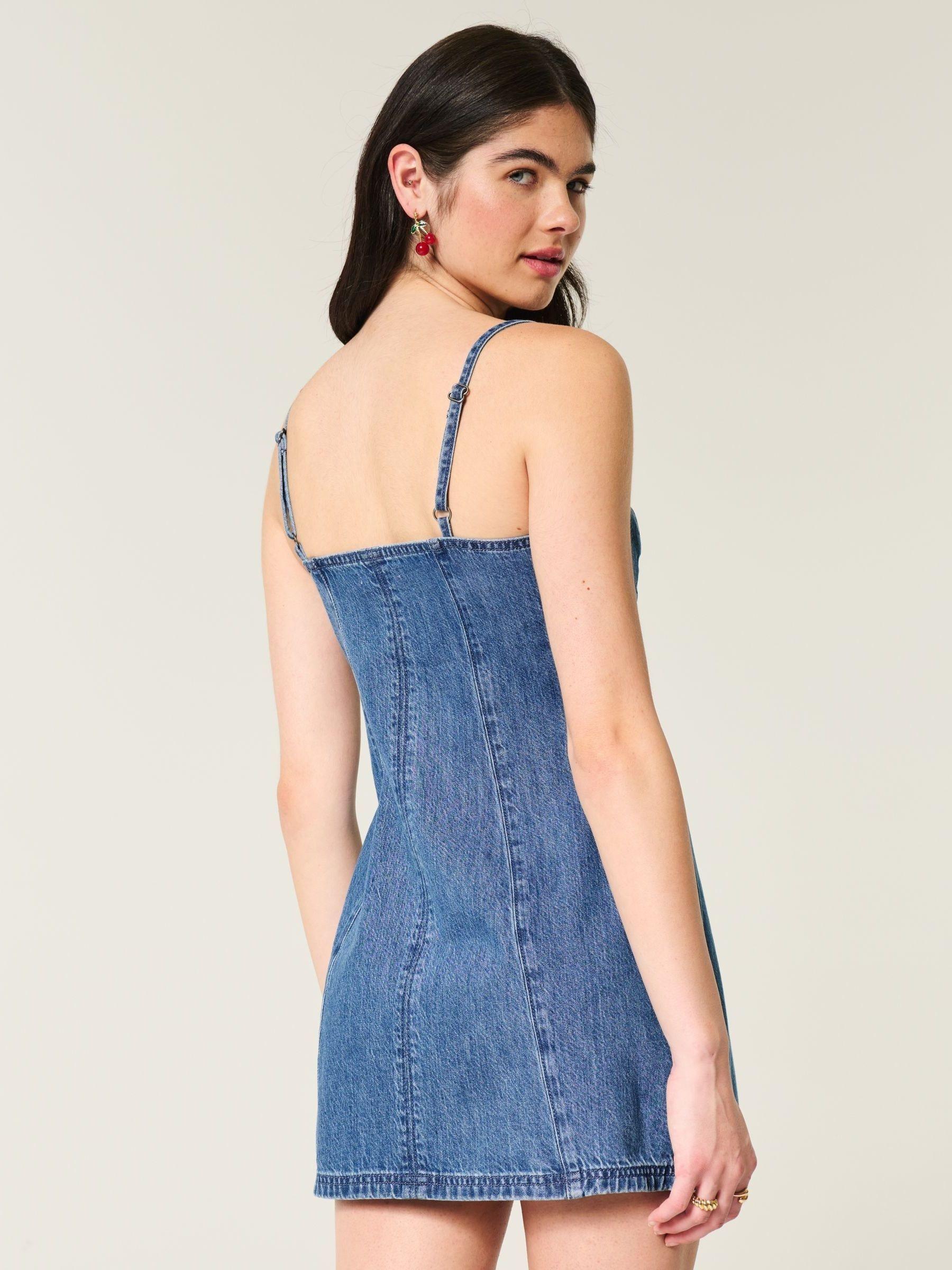Hollister Denim Mini Dress in Blue | Lyst Hollister Denim Mini Dress in Blue | Lyst