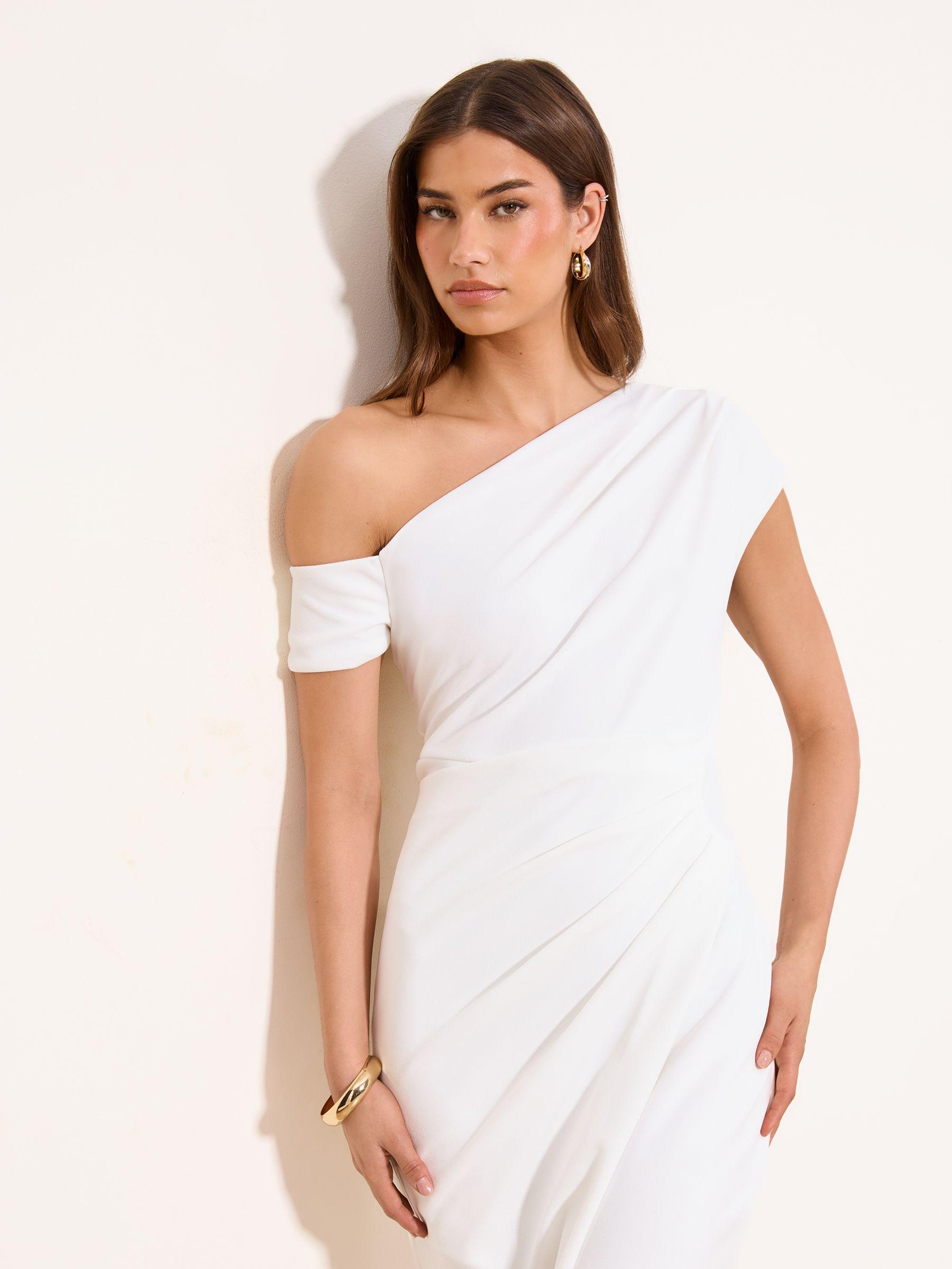 chinese dress ladies I.H.F Studio Bustier Column Gown in Ivory