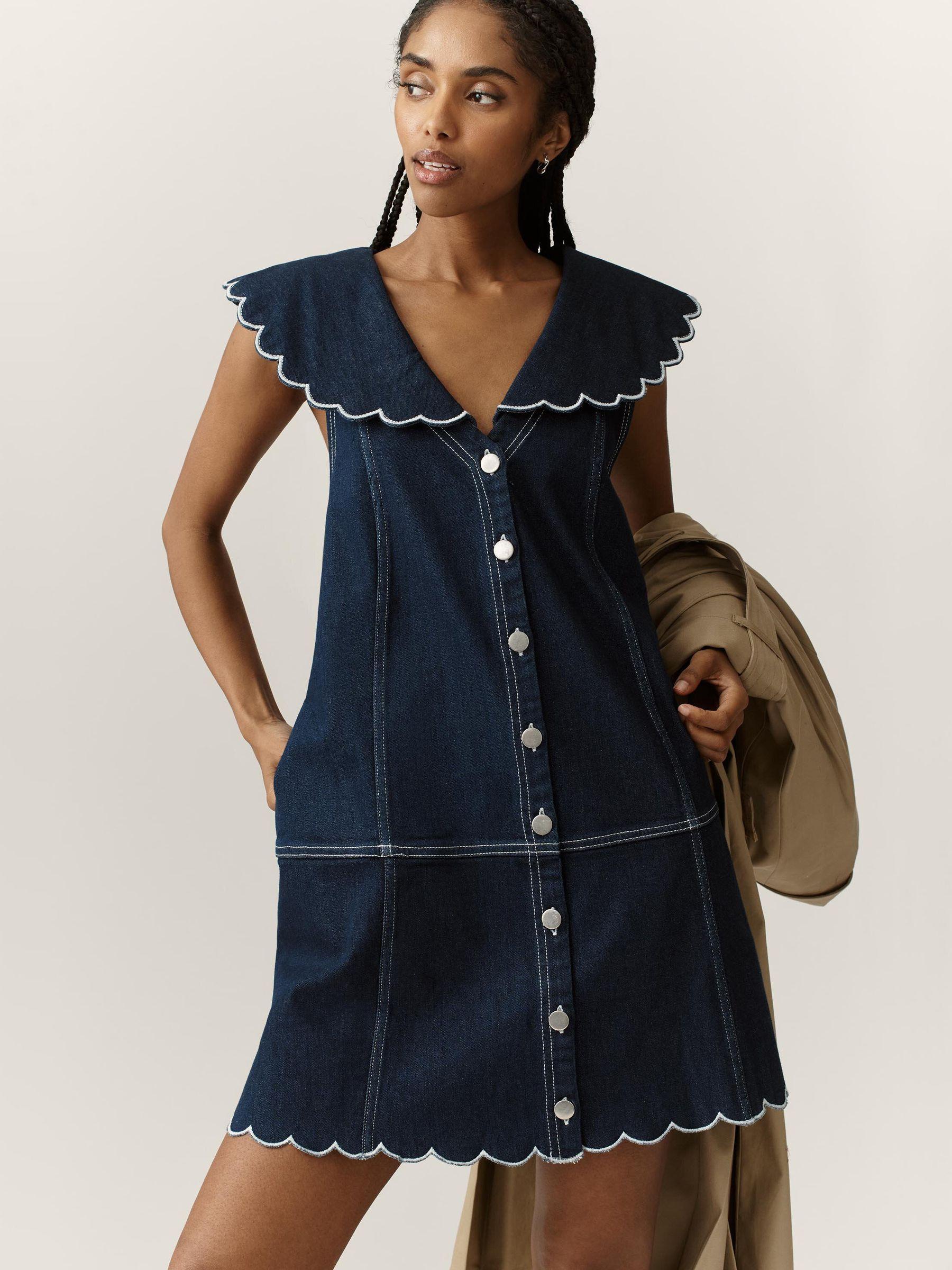 pilcro fitted denim midi dress Buy Anthropologie Blue Pilcro Buttondown Denim Midi Dress from Next USA