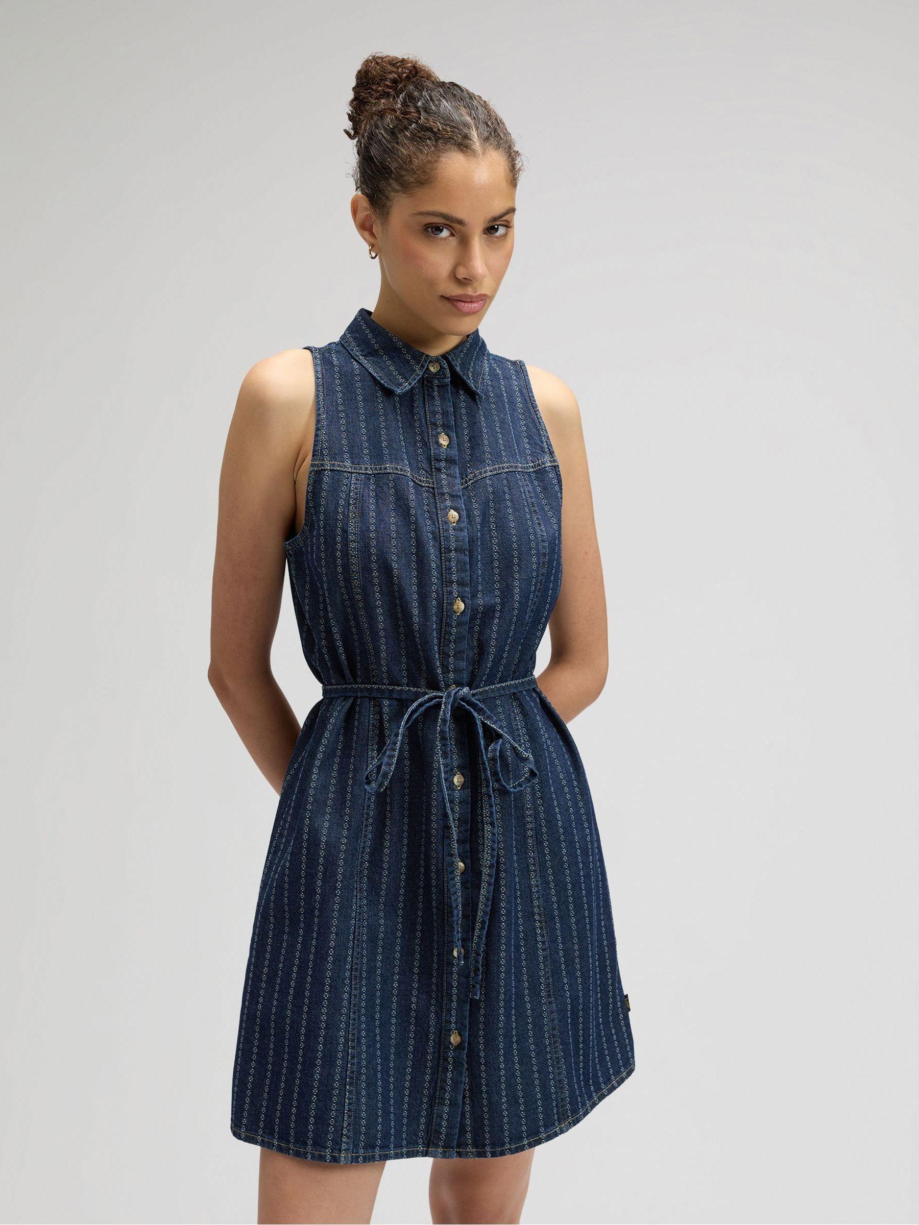 white christmas dresses Lee Women Western Denim Maxi Dress Dark Magic Blue