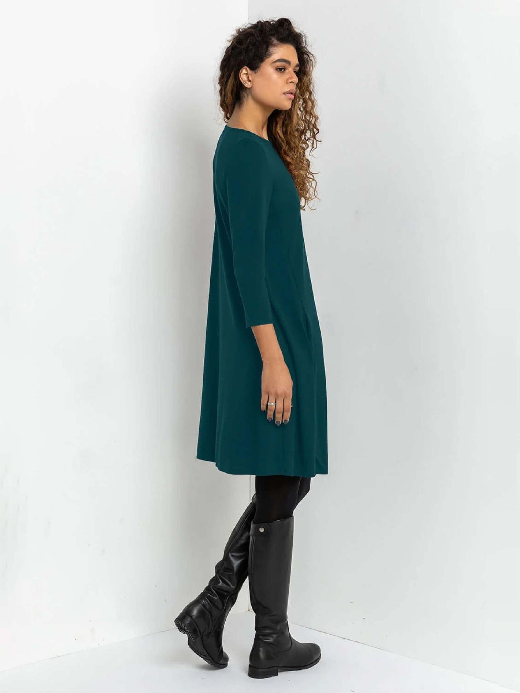 Roman A-Line Pocket Detail Swing Dress in Green | Lyst