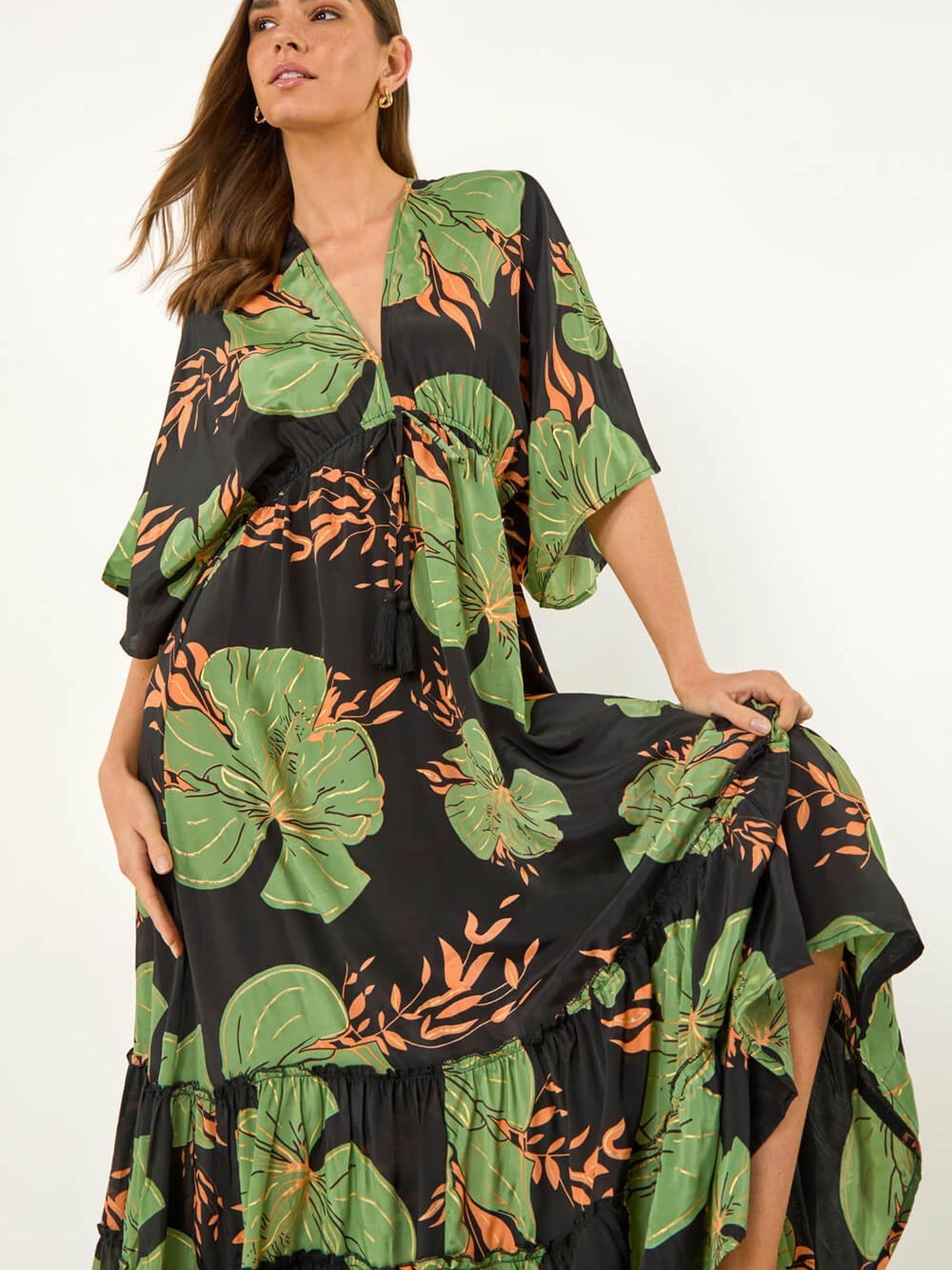 roman green dress Boho Leaf Maxi in live:5-18-22