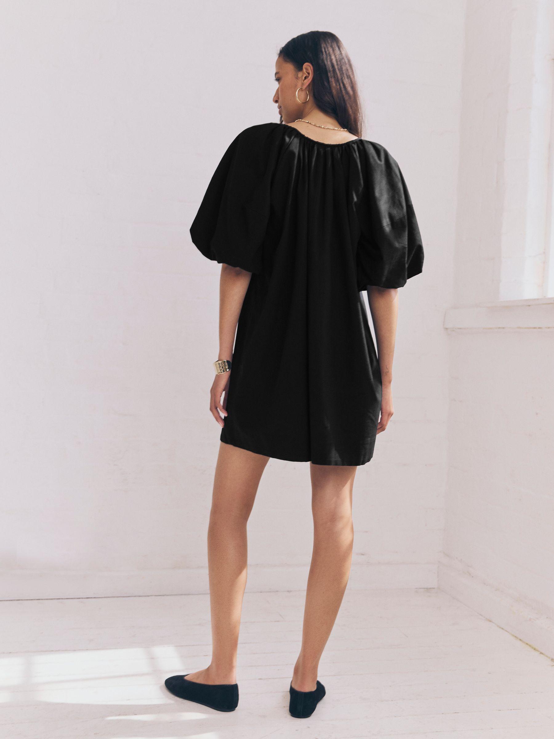 long-sleeve bubble hem mini dress in black One Shoulder Twist Tie Detail Front Mini Dress – RK Collections Boutique