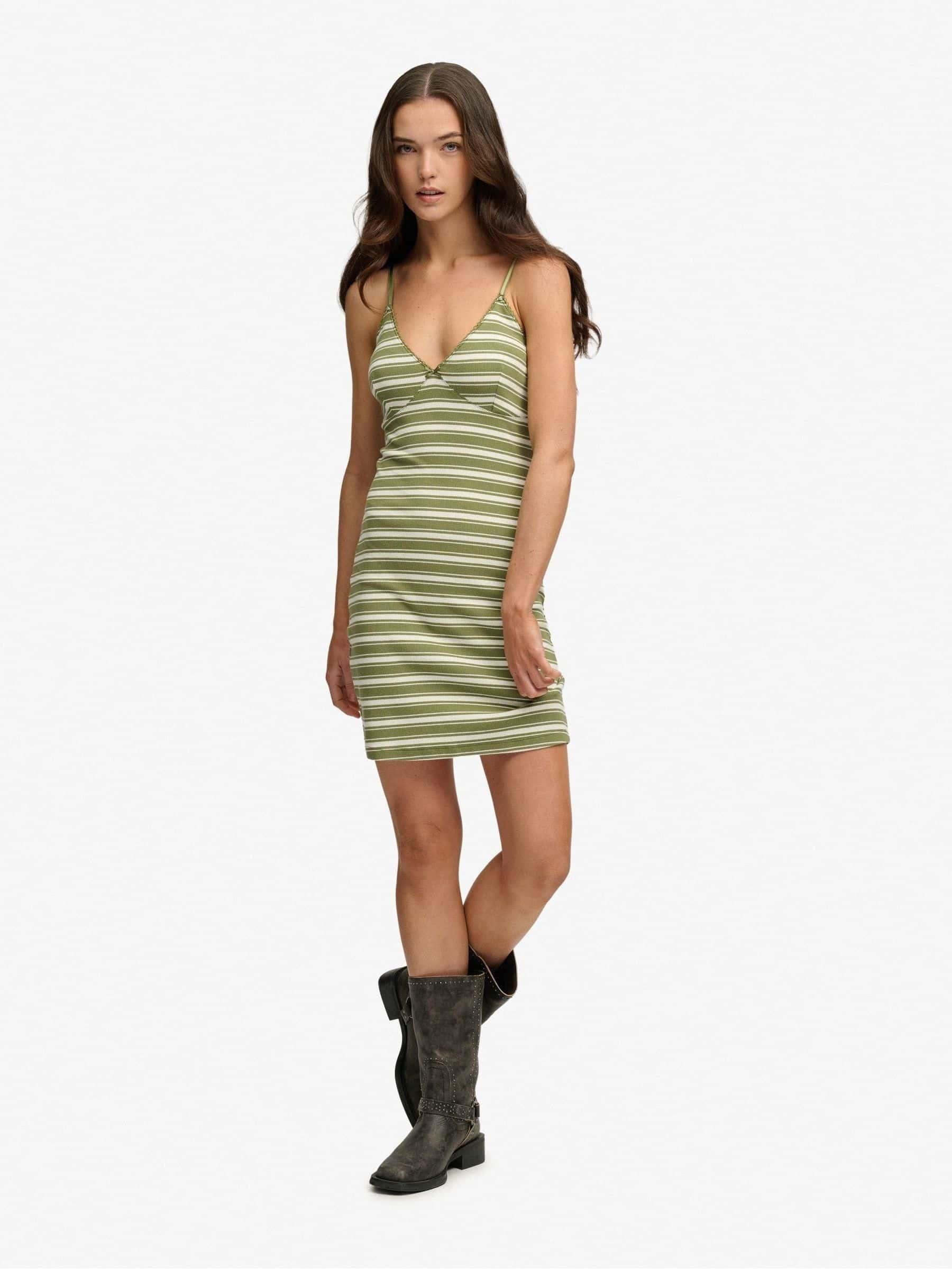 superdry green dress Superdry Printed Wrap Long Sleeve Short Dress Green XL Woman