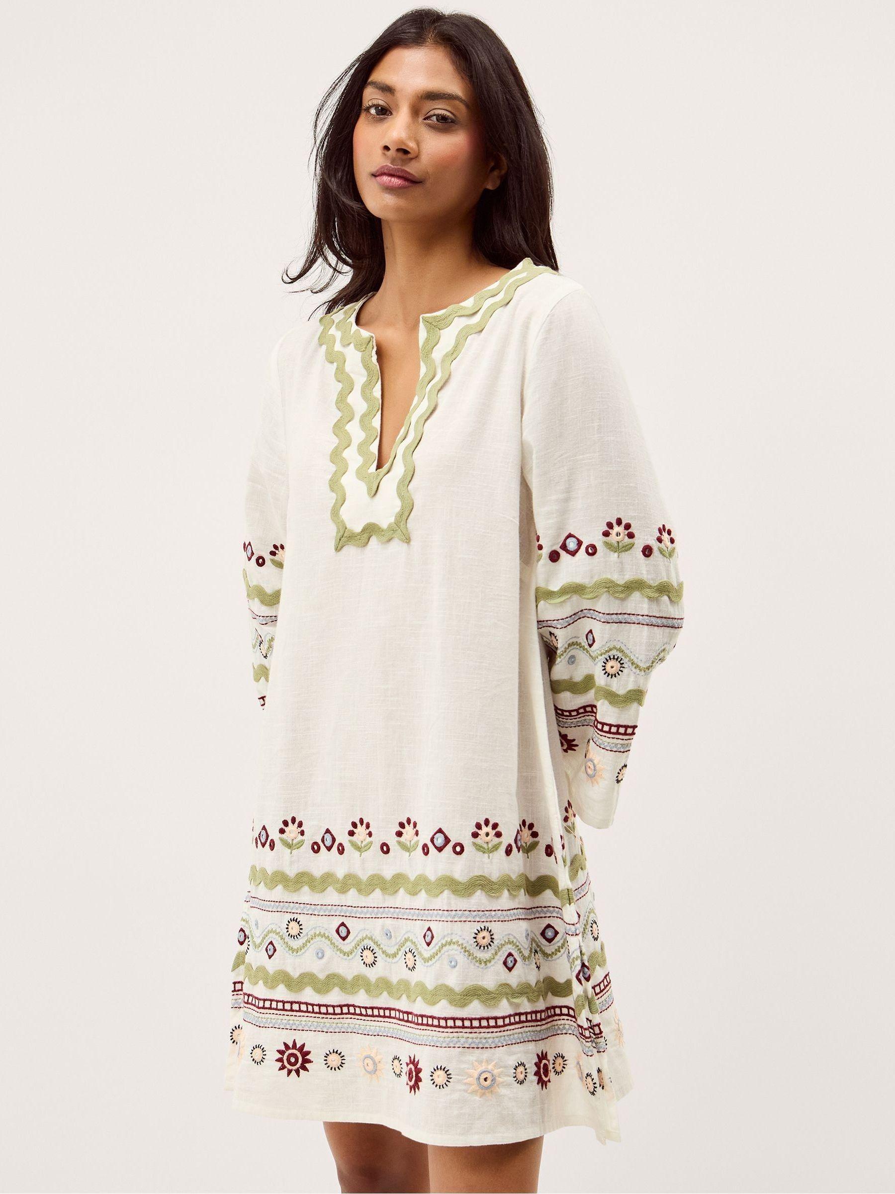 monsoon cream dress Embellished Maxi Dress in Recycled Polyester Yellow