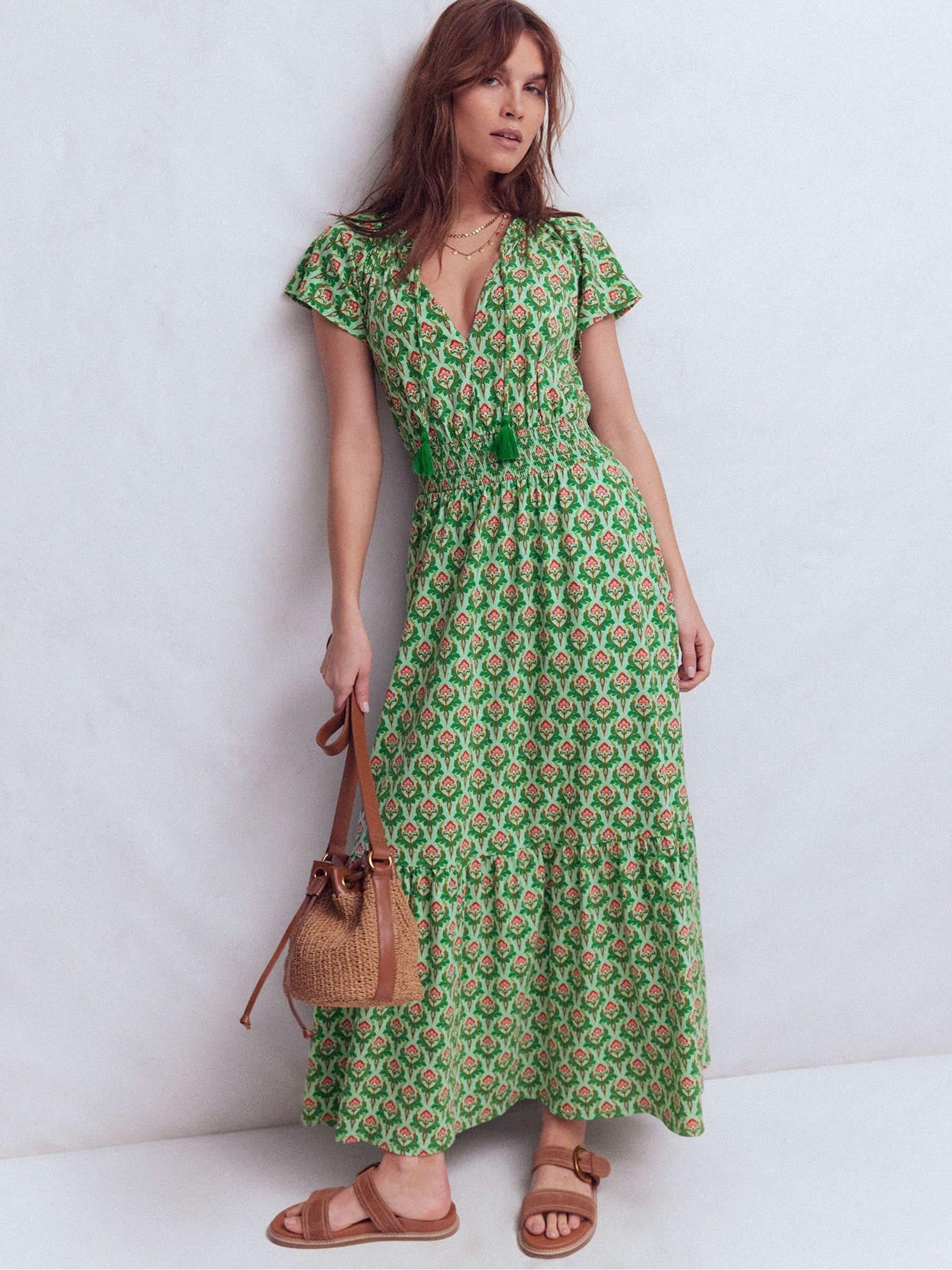 dark green velvet maxi dress Waist Tucked Shirt Dress main image 1