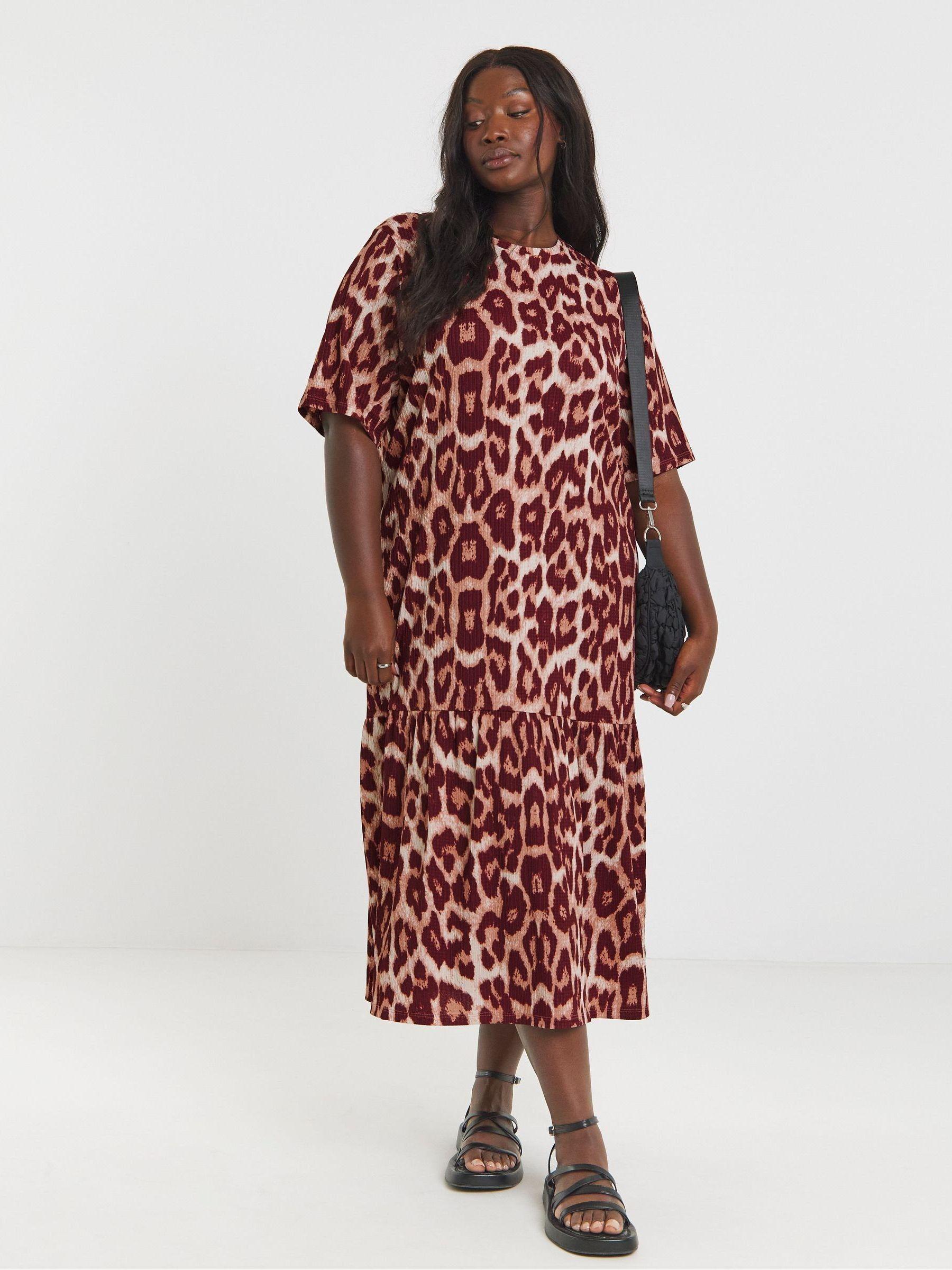 Simply Be Textured Jersey Drop Waist Dress | Lyst
