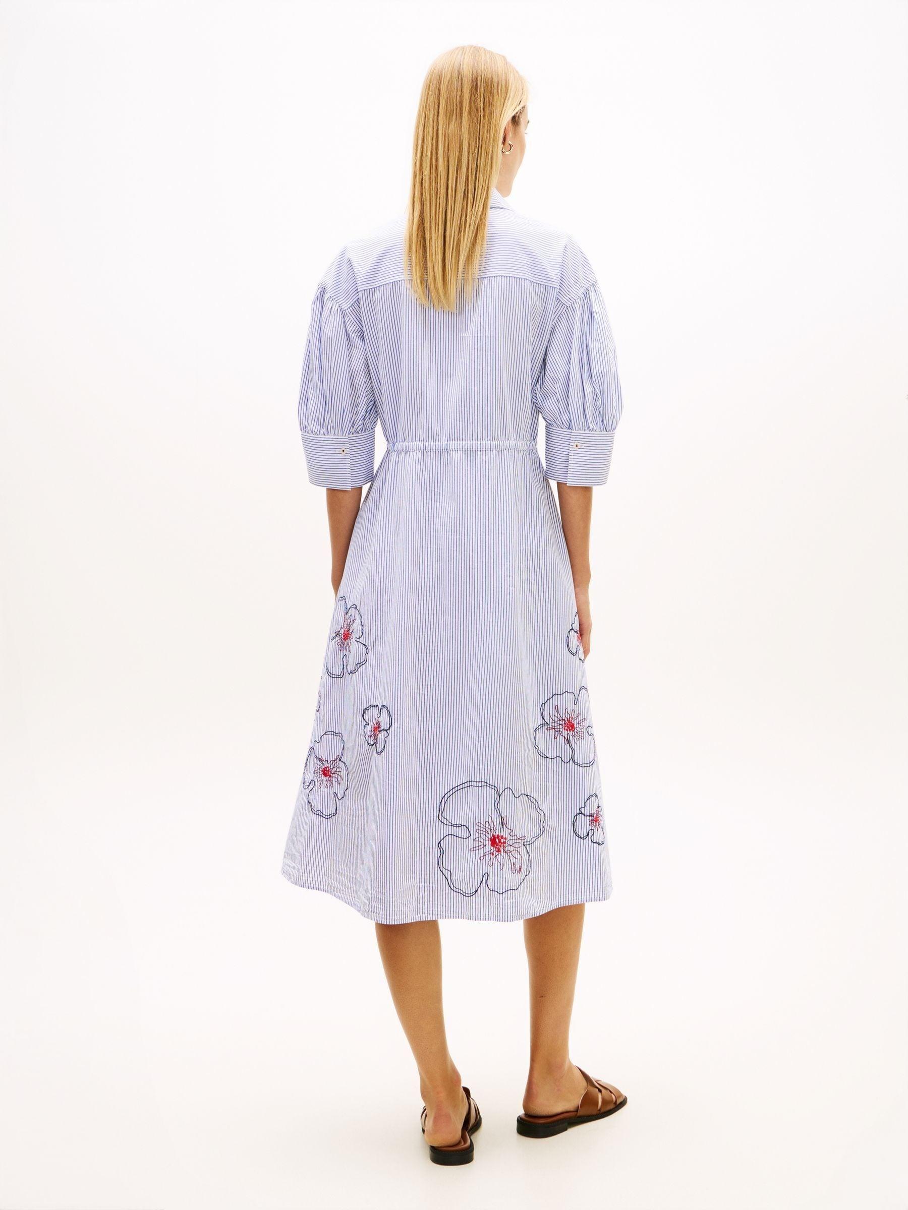 knee length dresses for ladies Tommy Hilfiger FOULARD PRINT MIDI SHIRT DRESS – Jepsons