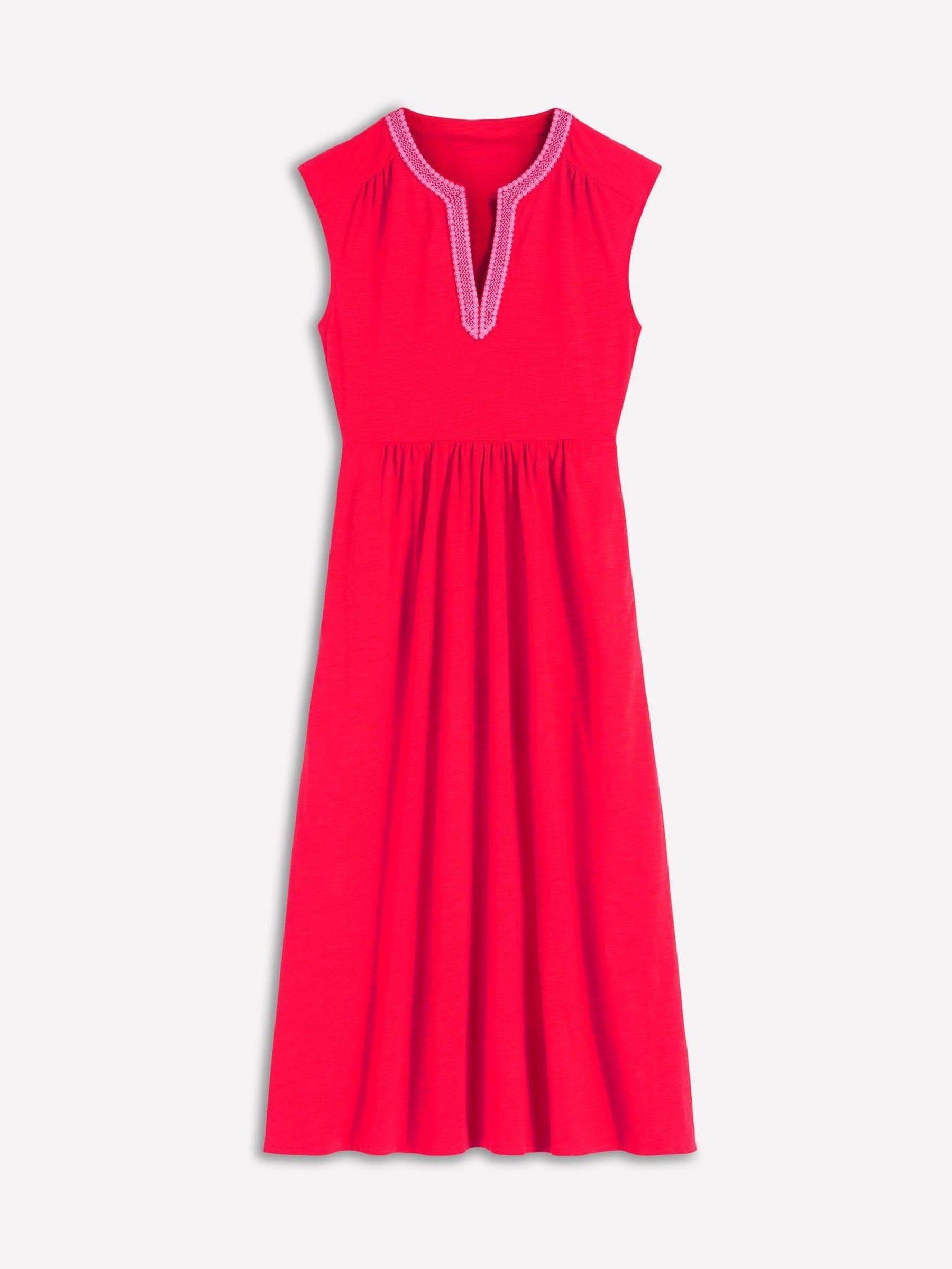 jersey midi dress Edith Red Jersey Midi Dress – Finery London main image 1