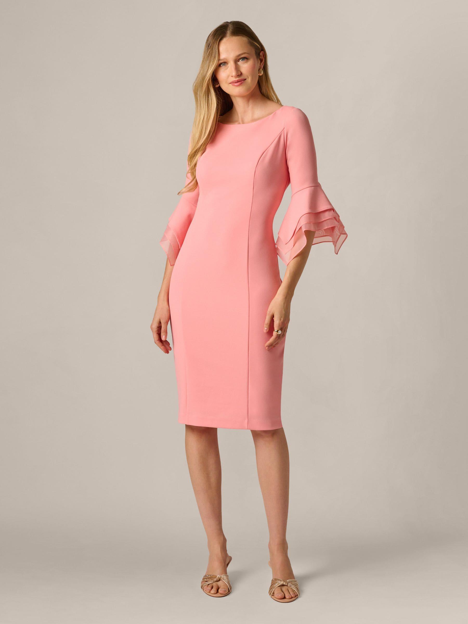 adrianna papell knit crepe sheath dress Adrianna Papell Knit Crepe Tied Sheath Dress, Women's Size 2, Raspberry NWT