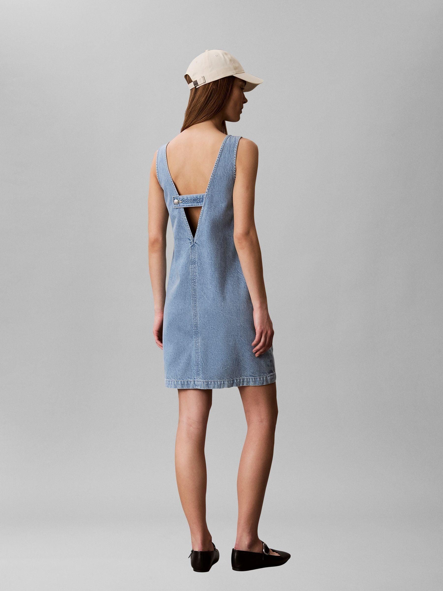 calvin klein denim overall dress Calvin Klein Jeans Women's Sleeveless Denim Shift Dress