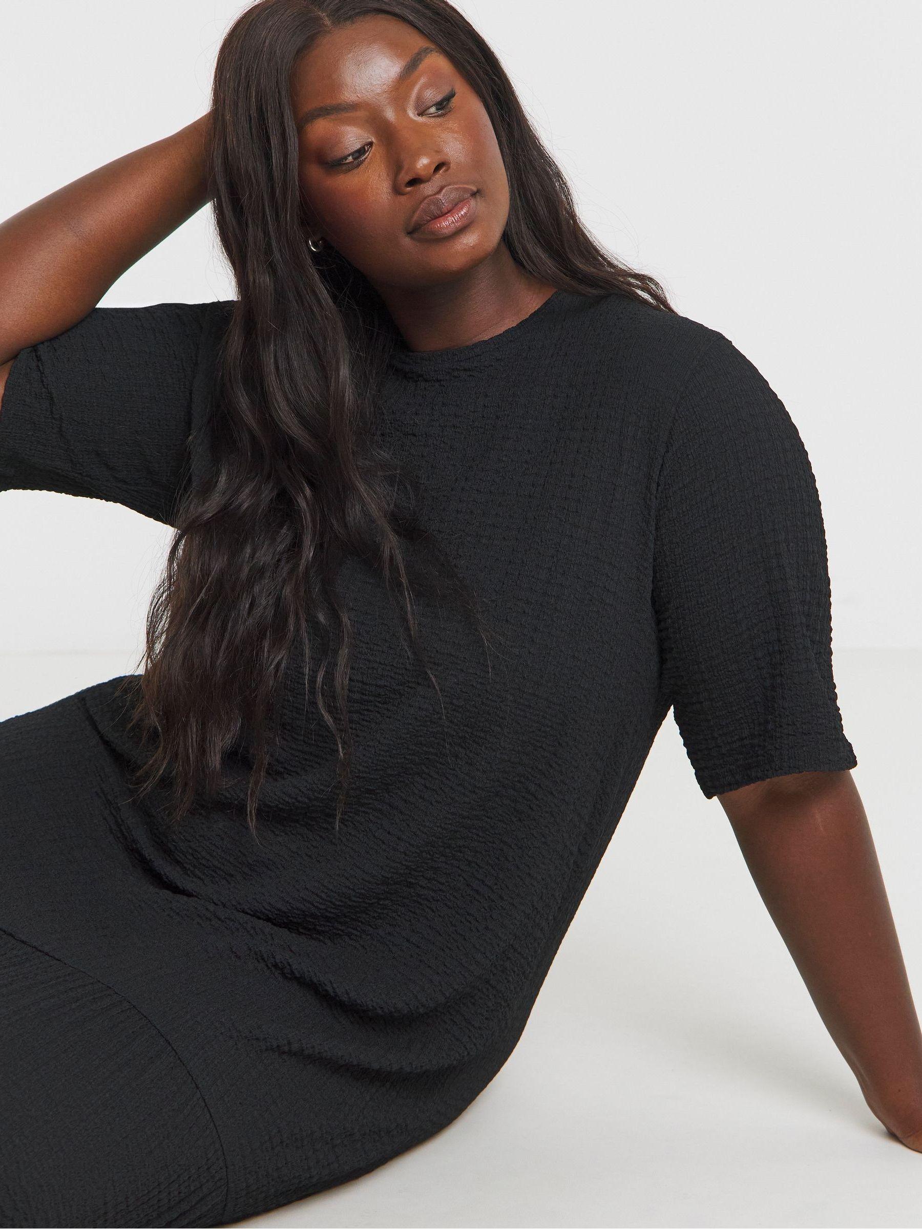 jersey drop waist dress Contrast Brown Drop Waist Dress