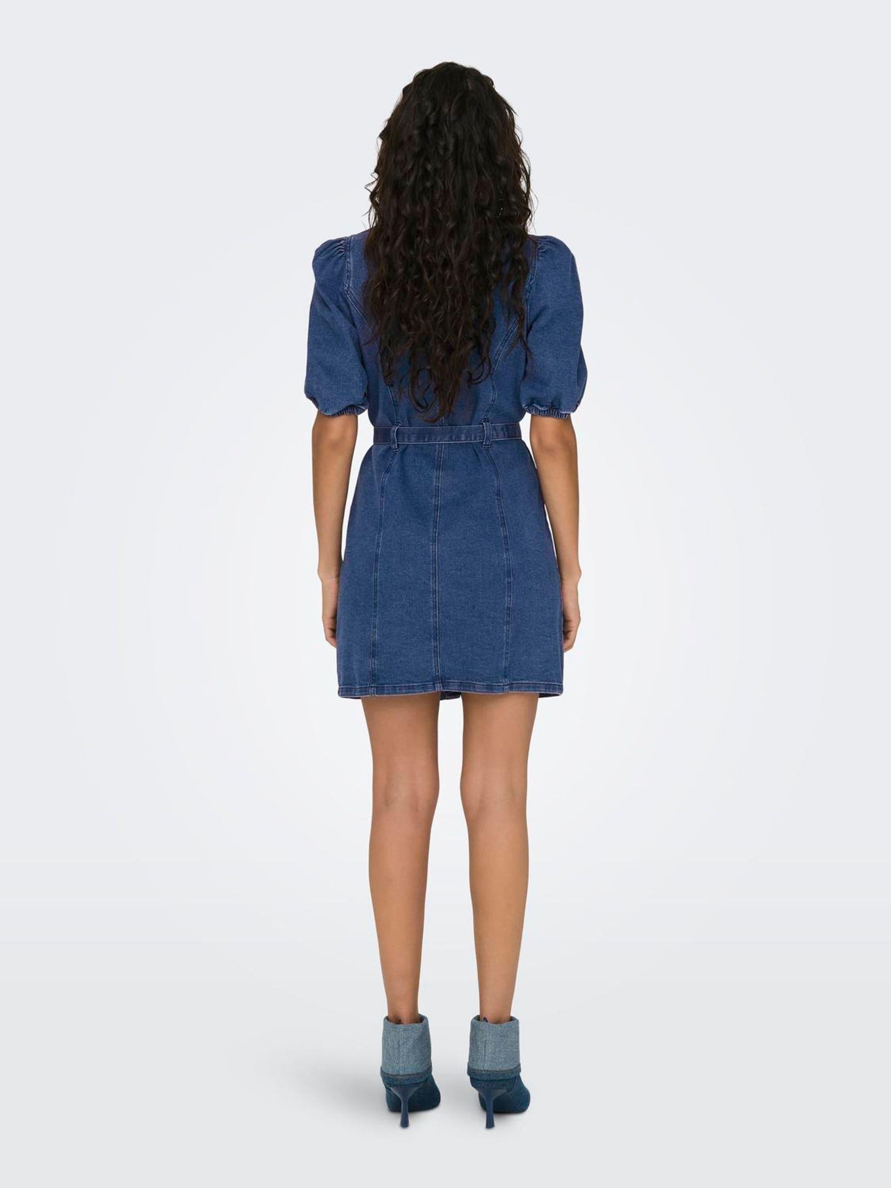 white christmas dresses Women's Always Remarkable One Shoulder Mini Dress in Denim main image 0