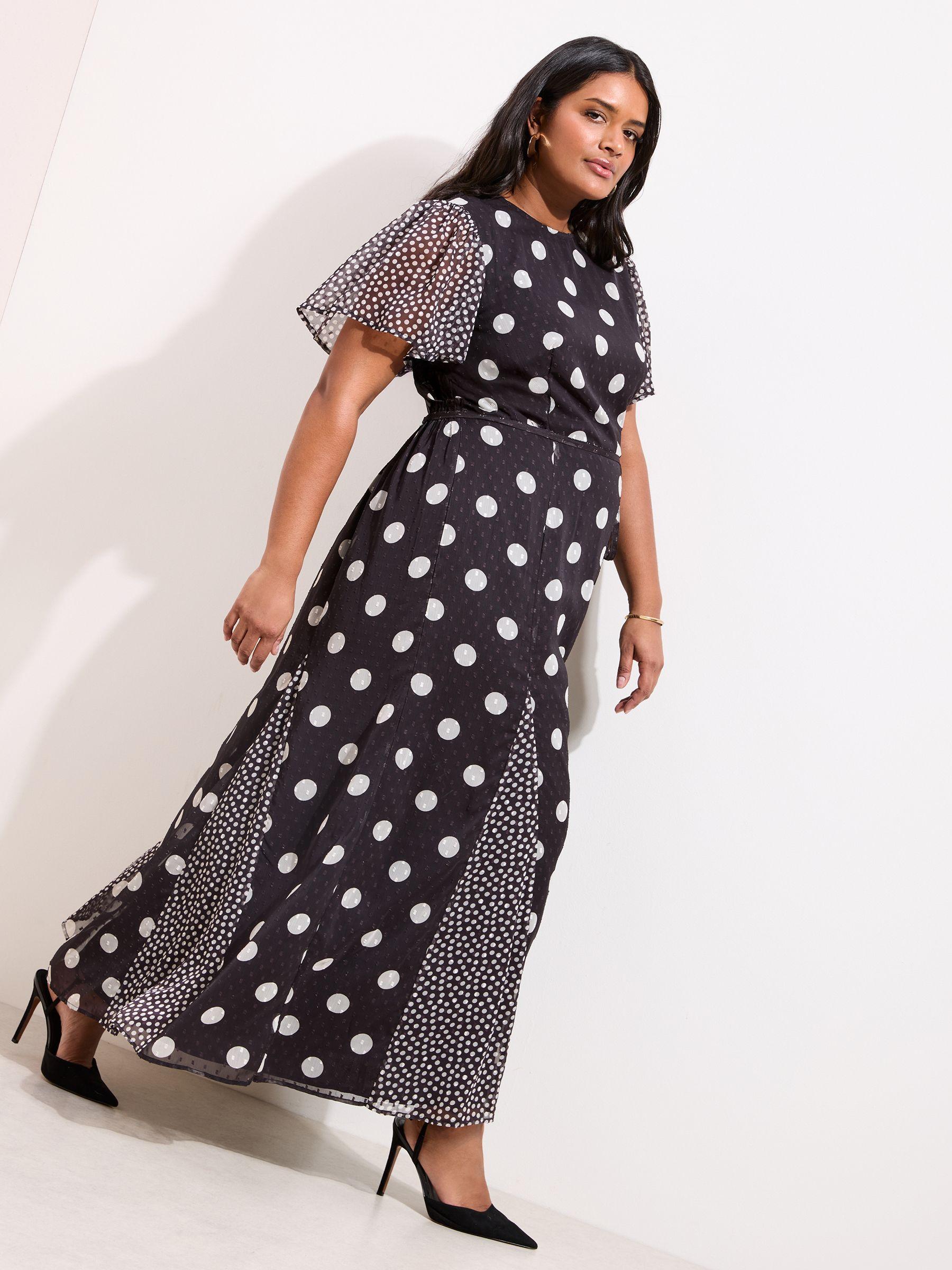 Friends Like These Curve Chiffon Short Sleeve Midi Dress in White