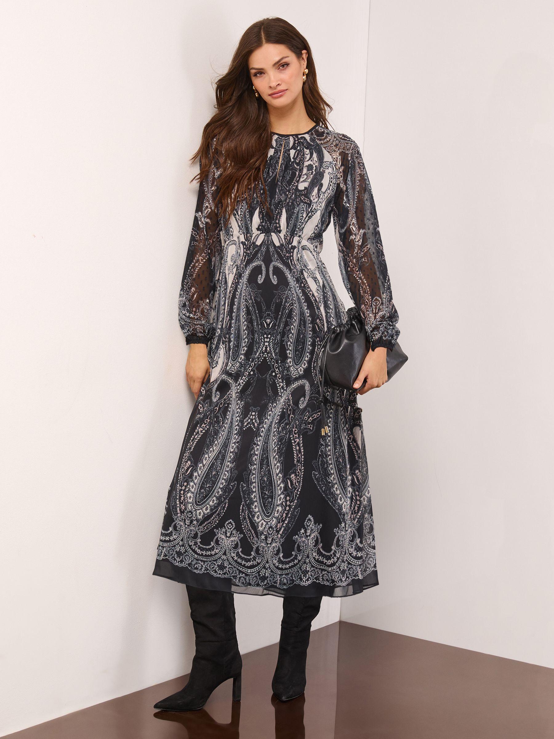 slim fit dress slacks Pleated Woven Fit & Flare Dress
