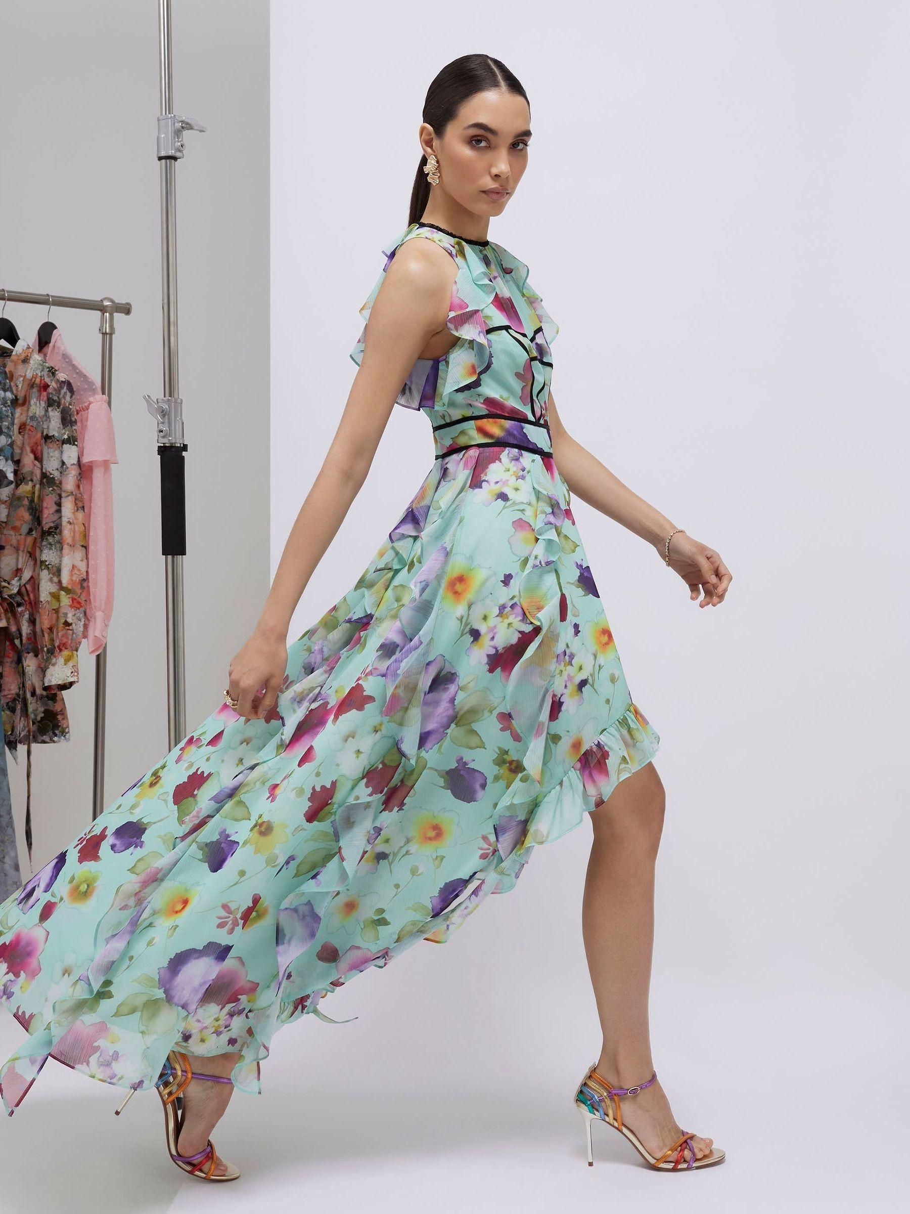 purple floral halter neck bodycon midi dress river island Purple Cocktail Cocktail Dresses River Island Purple Sheer Long Sleeve Tulle Mini Dress River Island