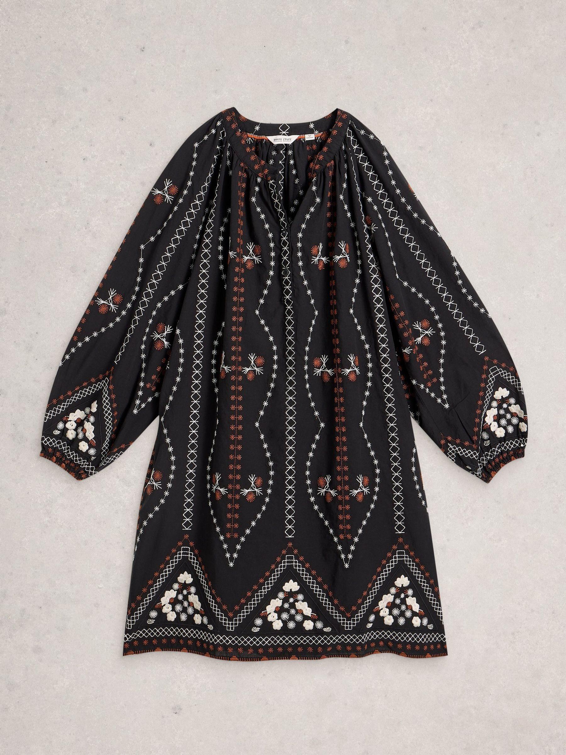 White Stuff Aurora Embroidered Dress in Black | Lyst Australia