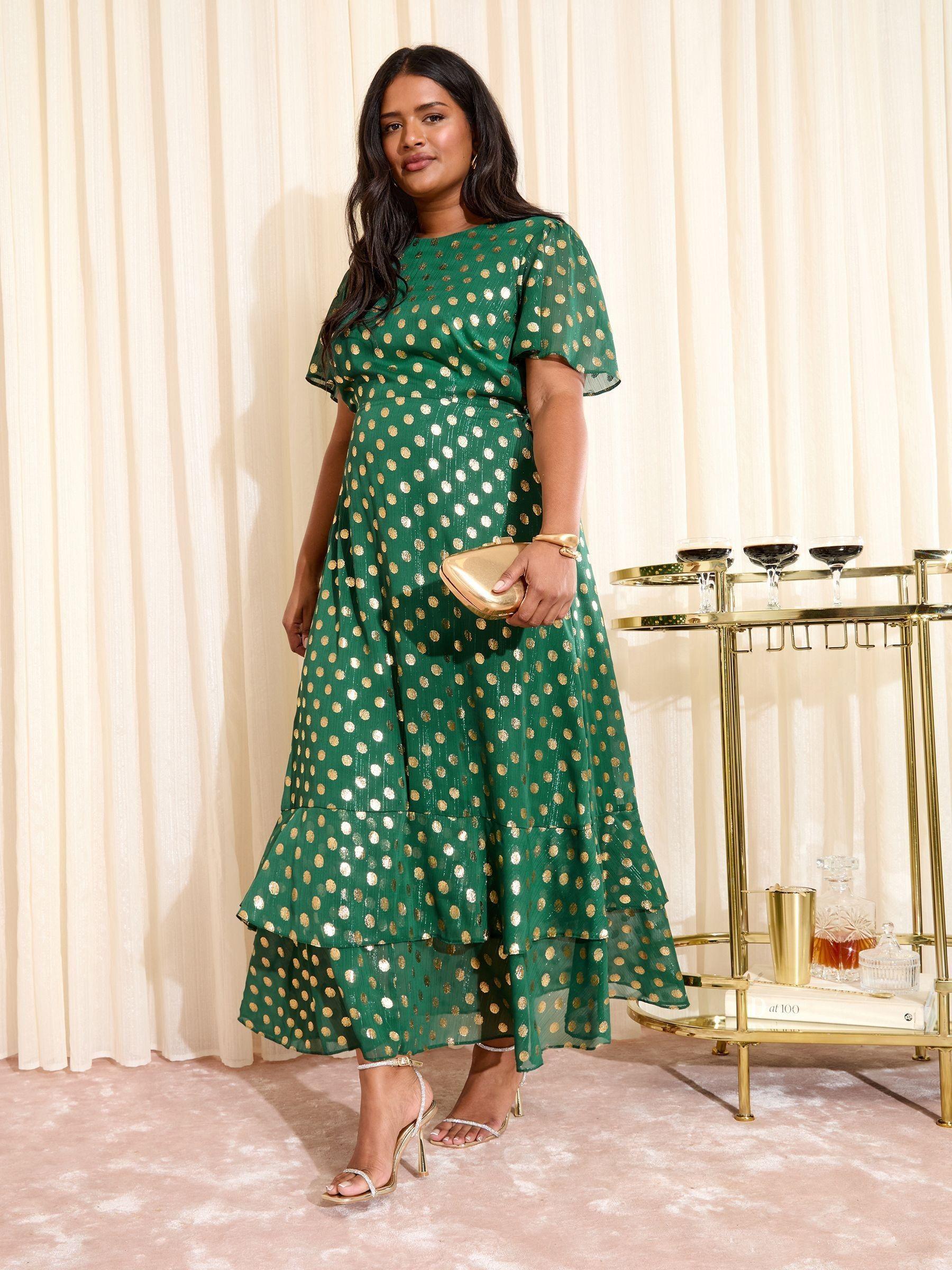 friends like these maxi dress Short Tiered Chiffon Maxi Dress Friends Like These Petite Foil Spot Short  Sleeve Chiffon Tiered