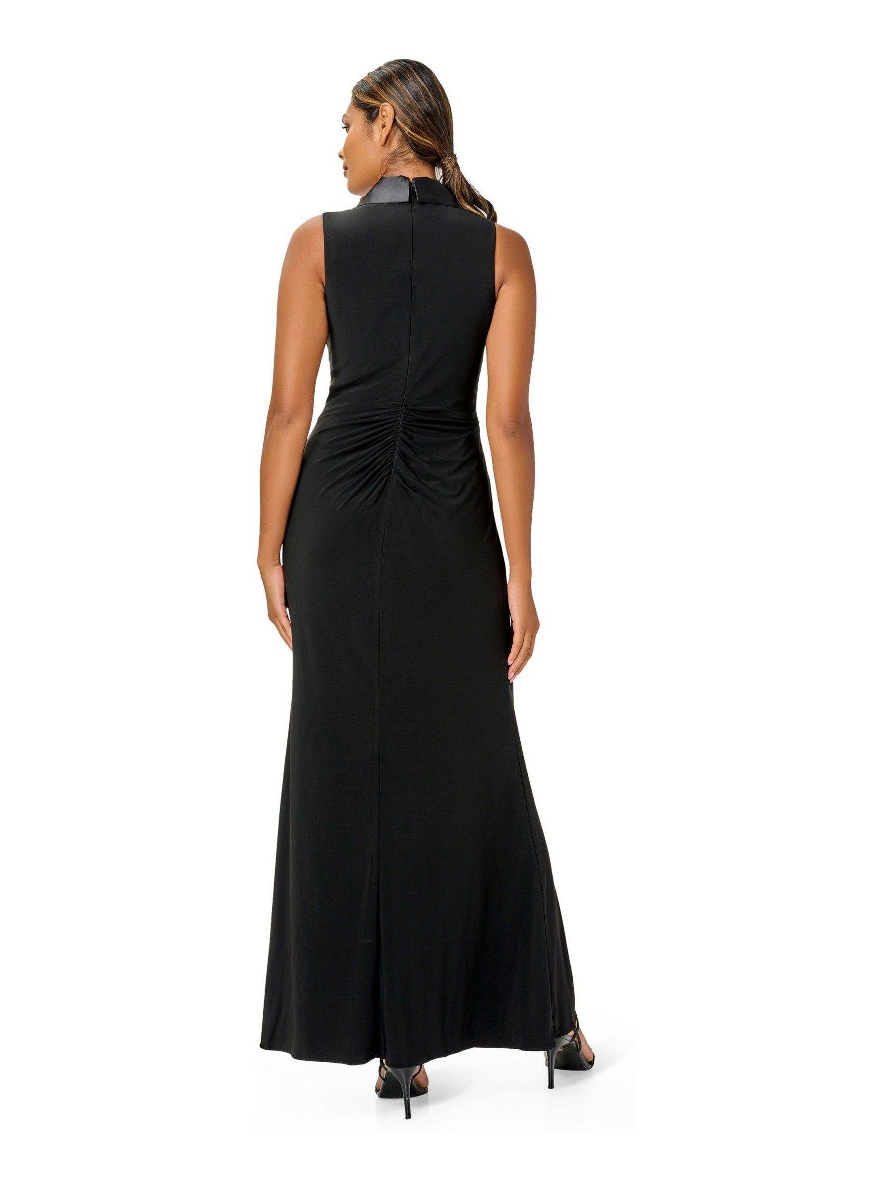 adrianna papell jersey tuxedo dress Adrianna Papell Women's Jersey Tuxedo Gown - Black
