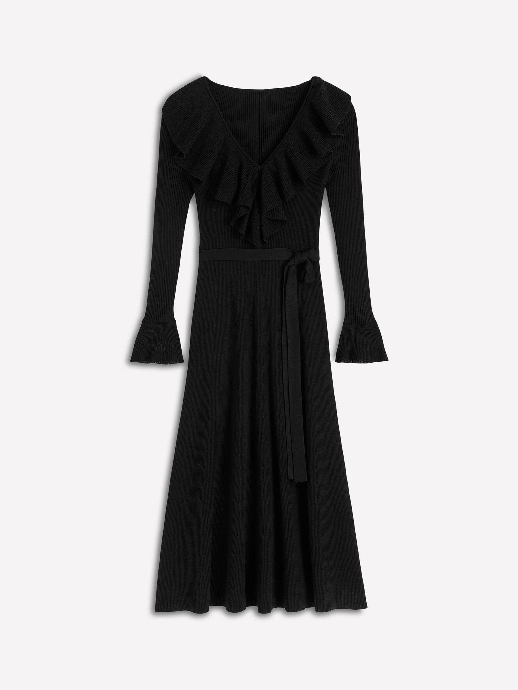 green emerald velvet dress Boden Women's Scoop Back Fit and Flare Dress in Black