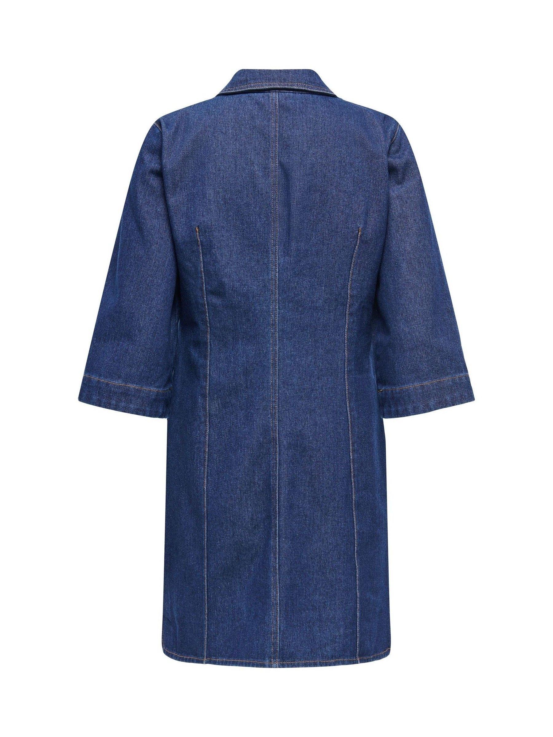 white christmas dresses Jeanie Bow Shoulder Mini Dress Denim