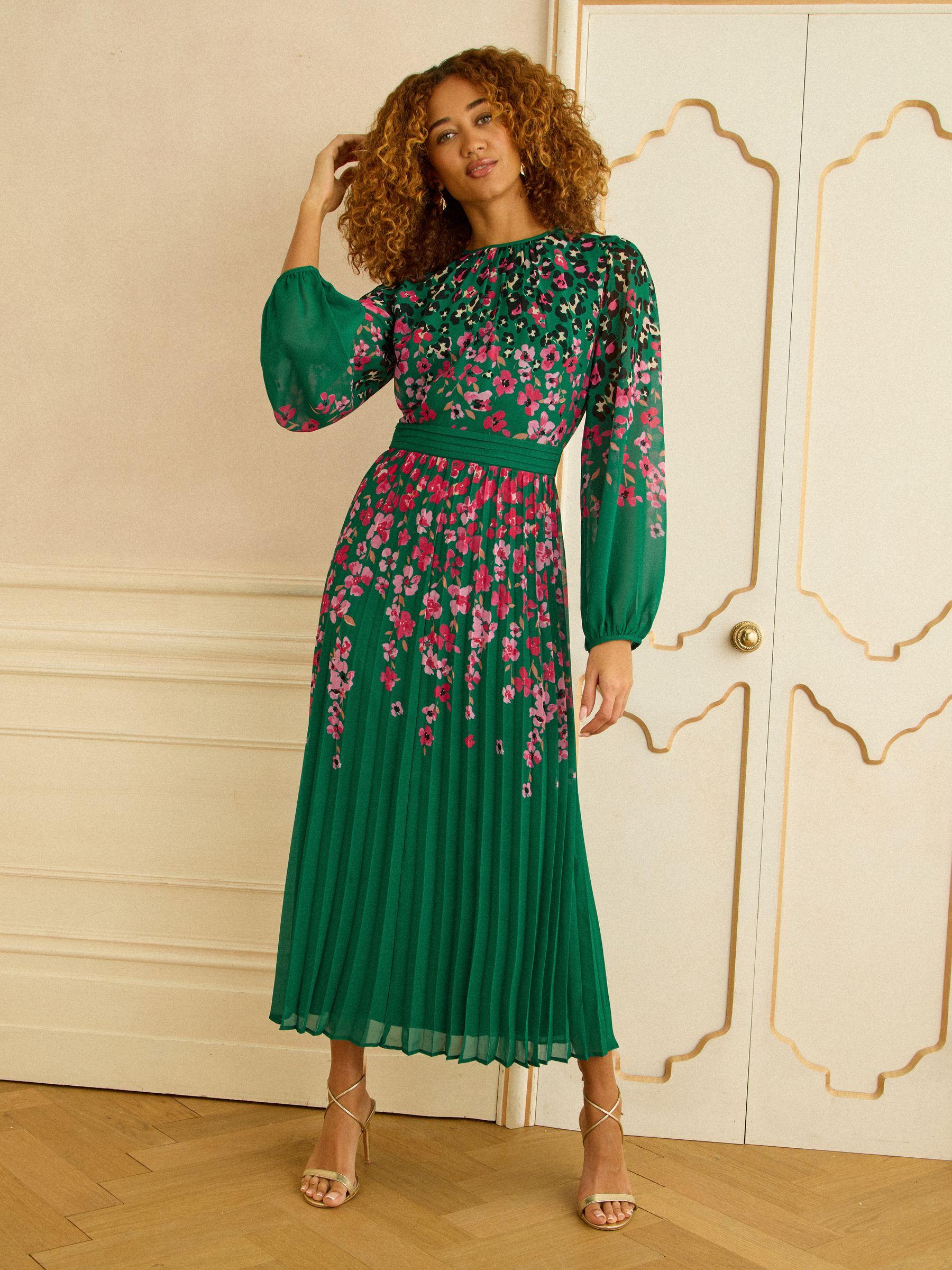 dark green dress pants women's Wide-Leg Trouser in Buttersmooth | Dark Green main image 1