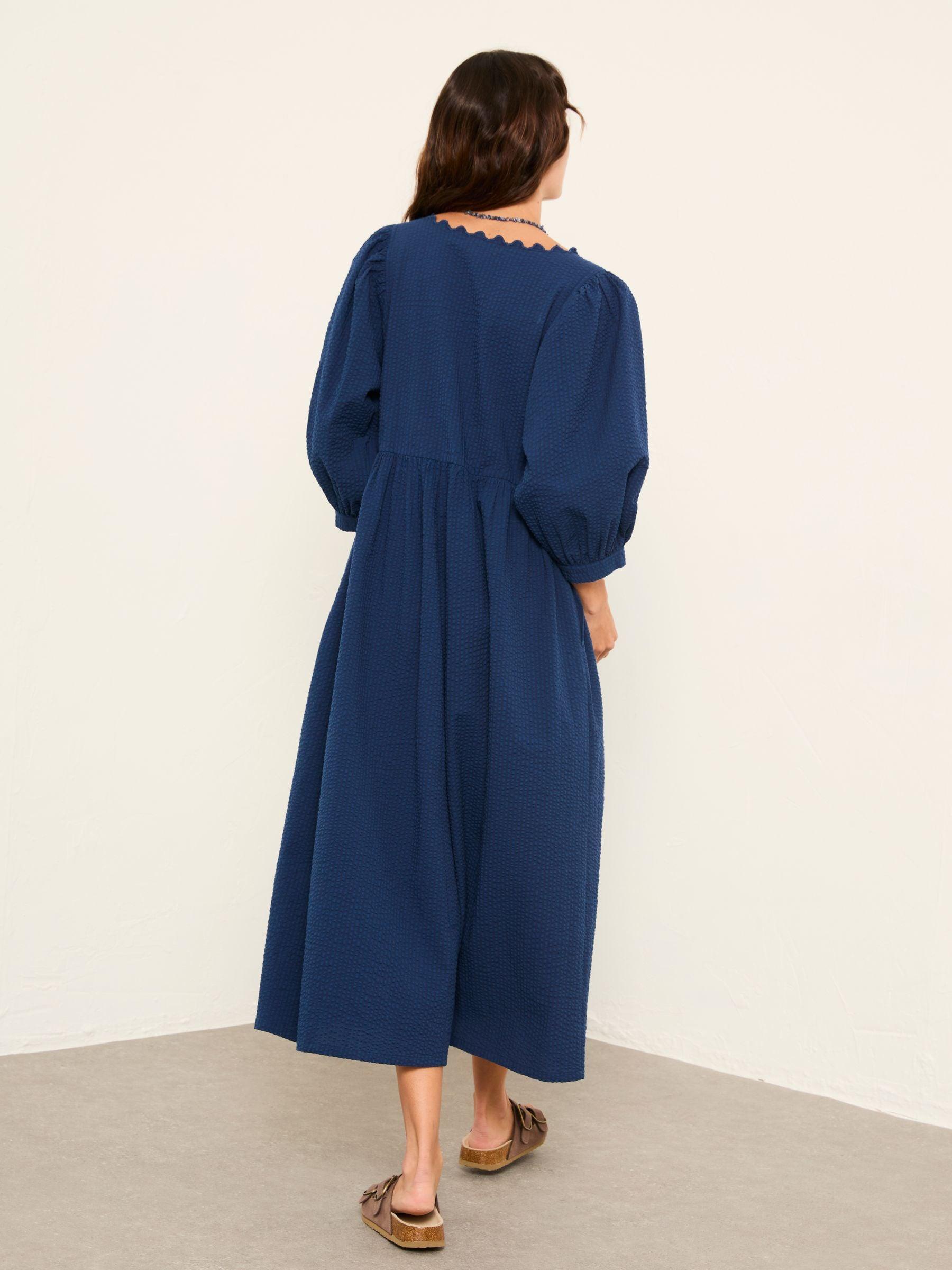 FatFace Fatface Ceil Petite Textured Midi Dress in Blue