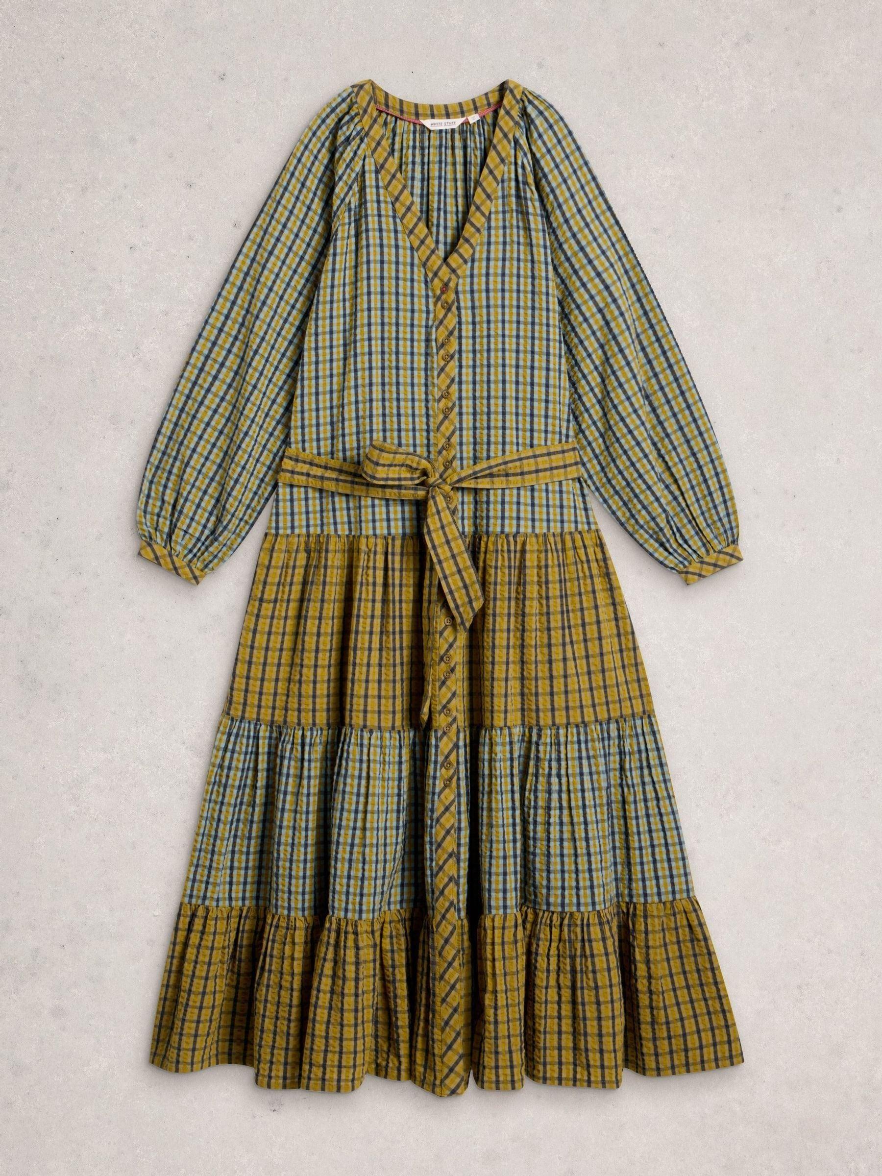 white stuff green dress White Stuff Rua Jersey Print Midi Shirt Dress, Green main image 1