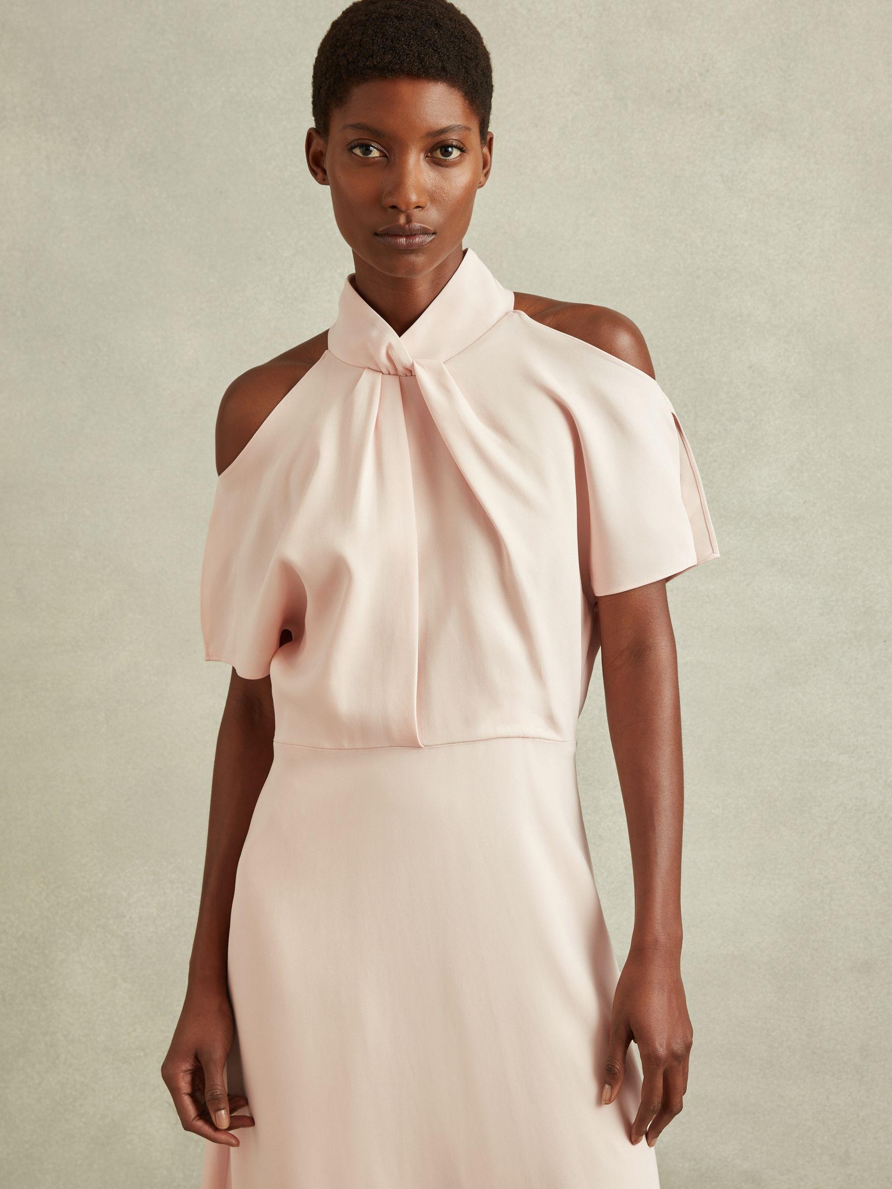【海外限定】REISSドレス☆Andressa Twist Neck Cut Out Midi Dr Reiss Twist Neck Cut Out Midi Dress in Natural | Lyst
