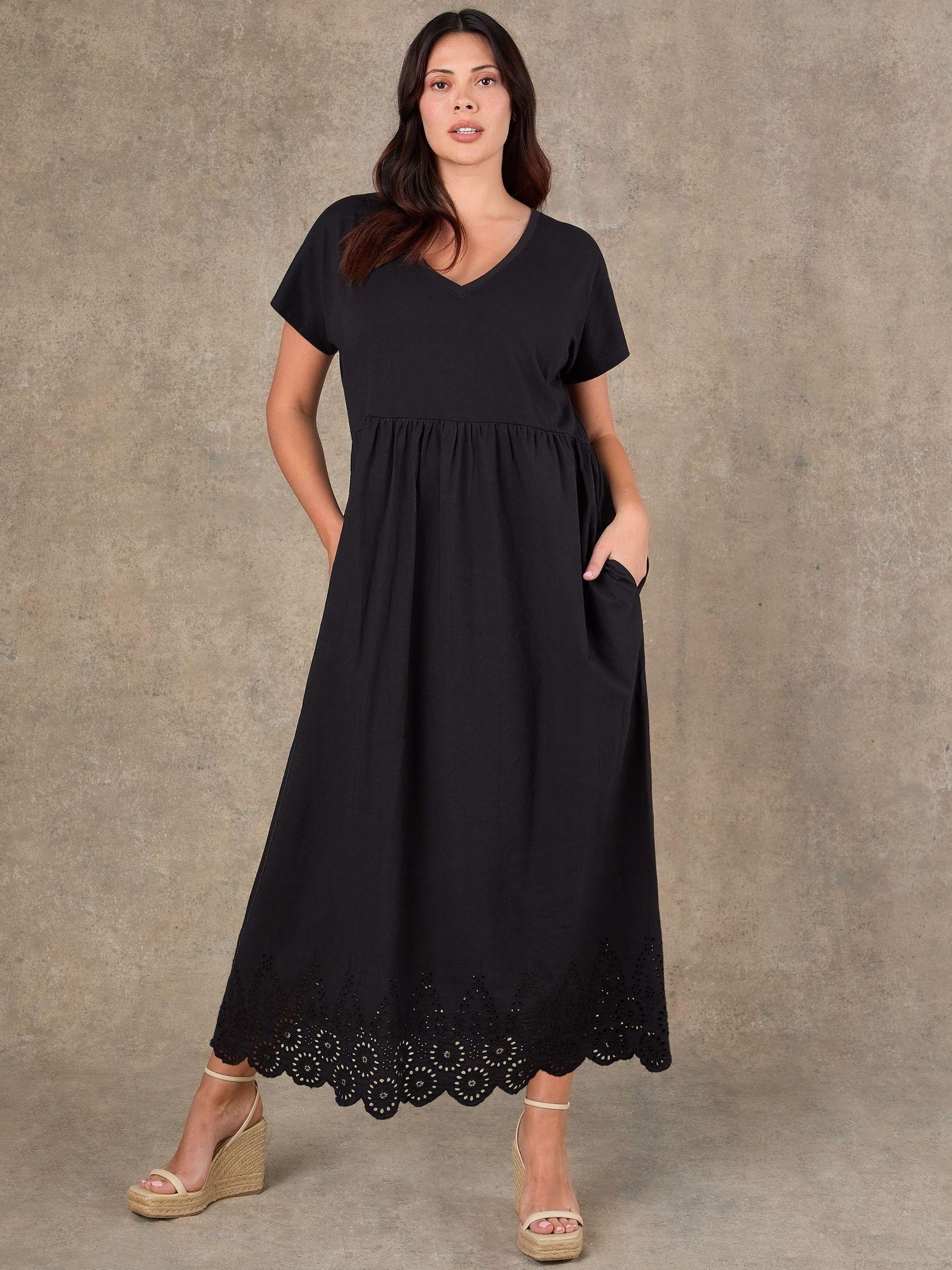 chinese dress ladies Entro Jersey Knit V Neckline Maxi Dress with Pockets in Marsala Plus 2XL main image 1