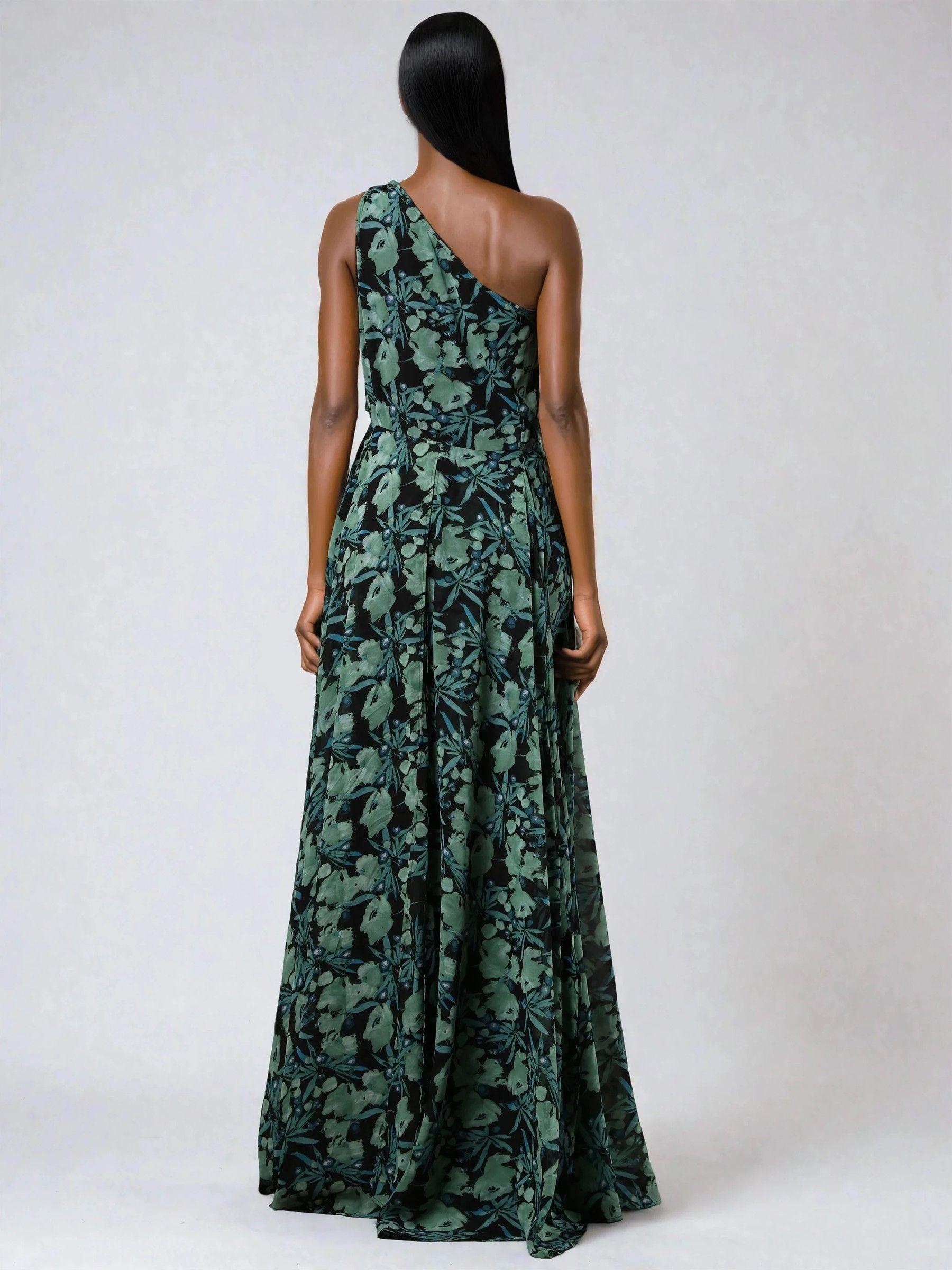 religion one shoulder maxi dress SELECT MAXI DRESS BORDEAUX
