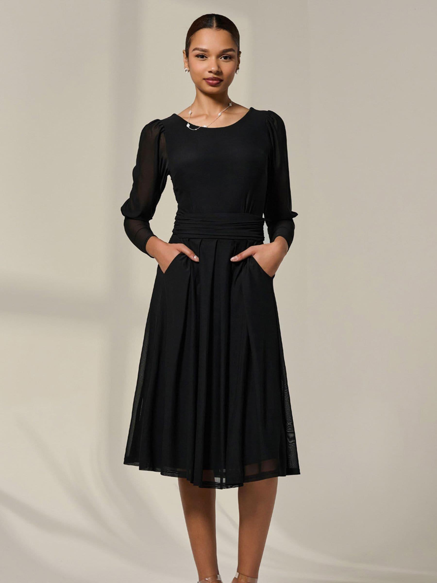 Jolie Moi Mesh Puff Long Sleeve Midaxi Dress in Black | Lyst Jolie Moi Mesh Puff Long Sleeve Midaxi Dress in Black | Lyst