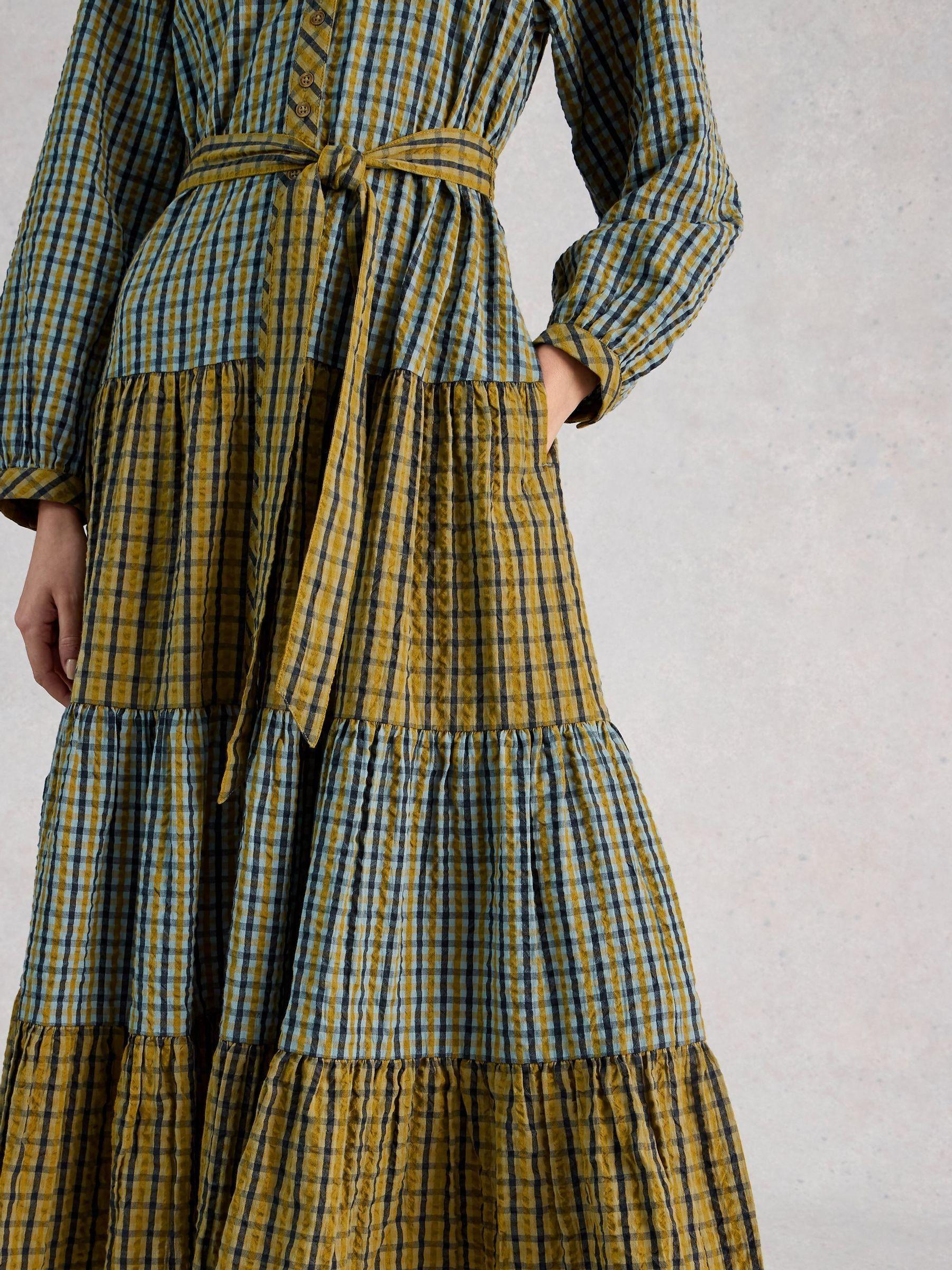 White Stuff Clementine Check Midi Dress in Green | Lyst