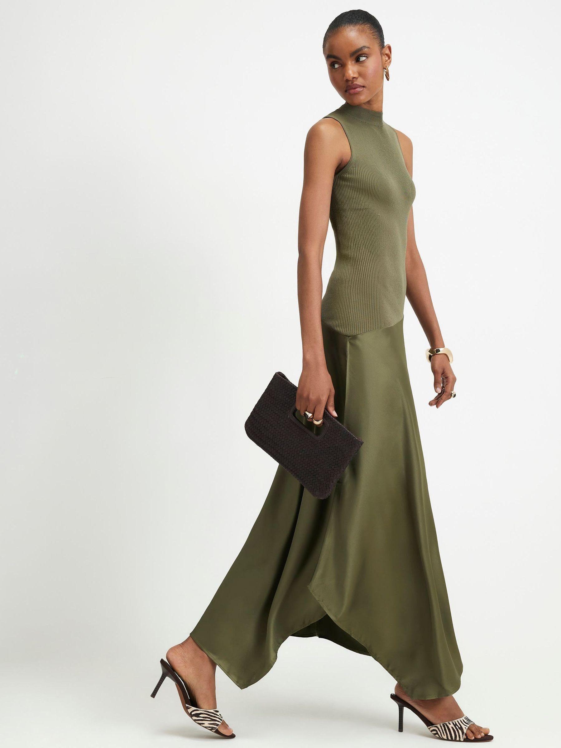 green check maxi dress The Elle in Flower __bundle:relaxed-a-line-floral-printed-stretch-cotton-dress main image 0