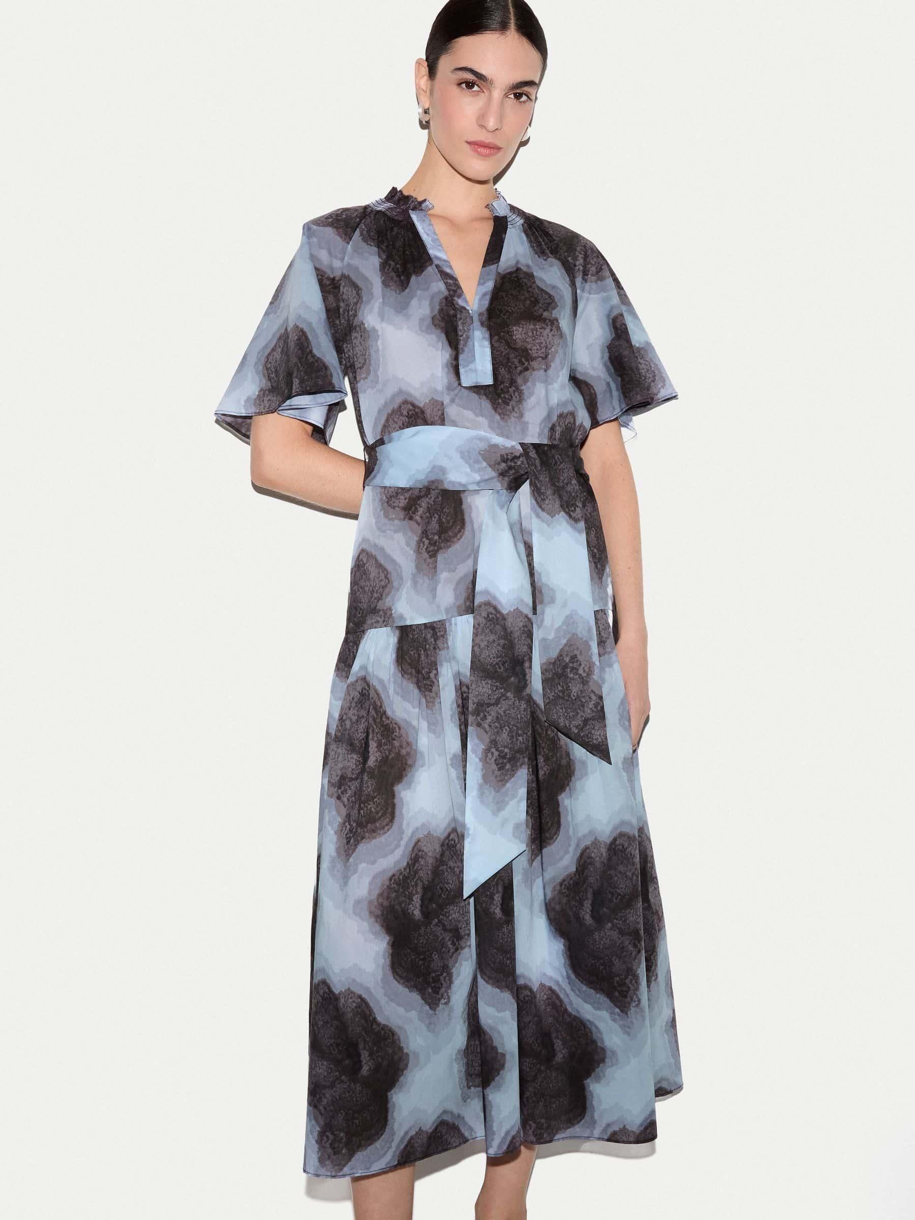 ladies navy dressing gown Women's Towelling Dressing Gown main image 1