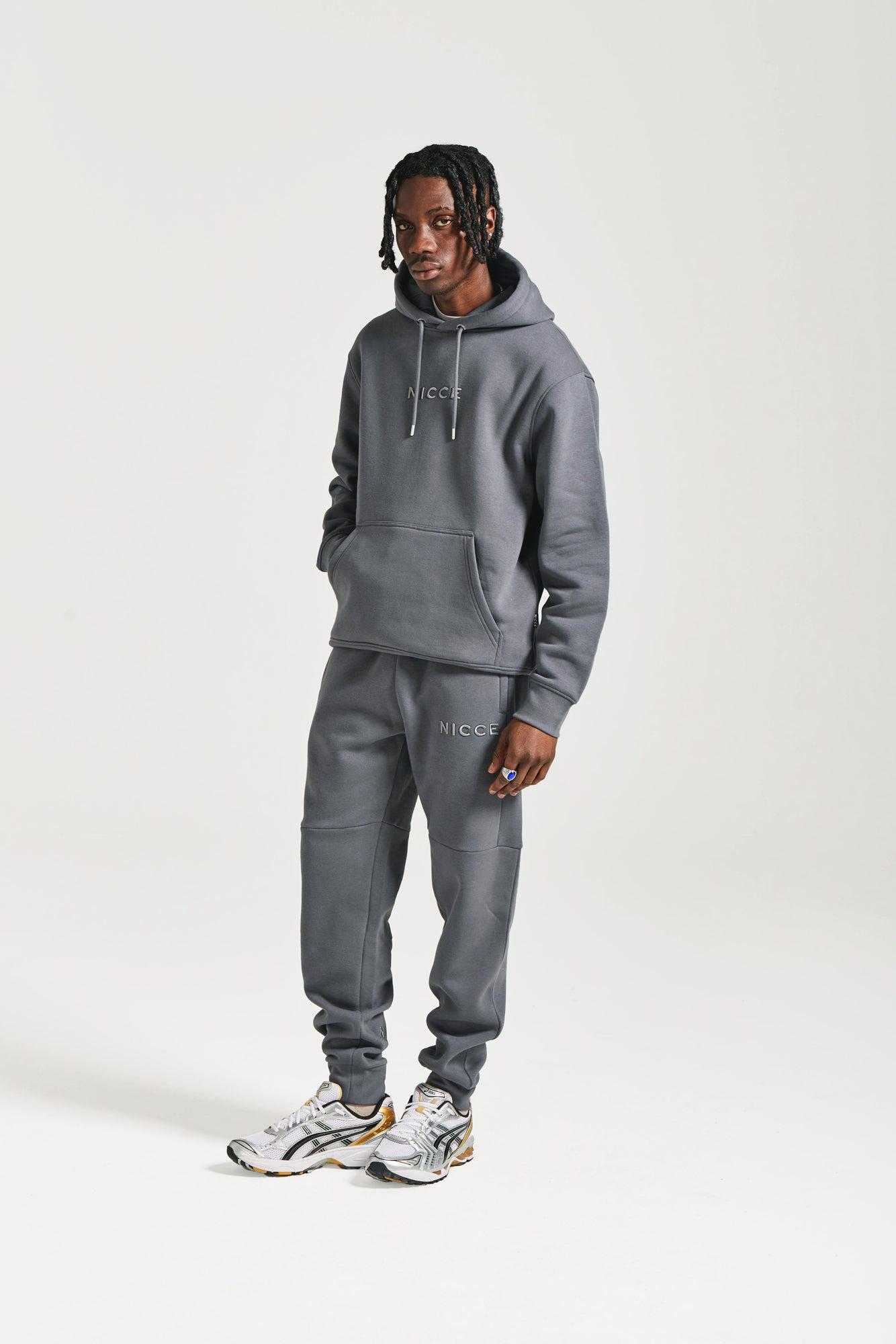 Waffle Nicce Grey Joggers NICCE Mens Compact Joggers Black