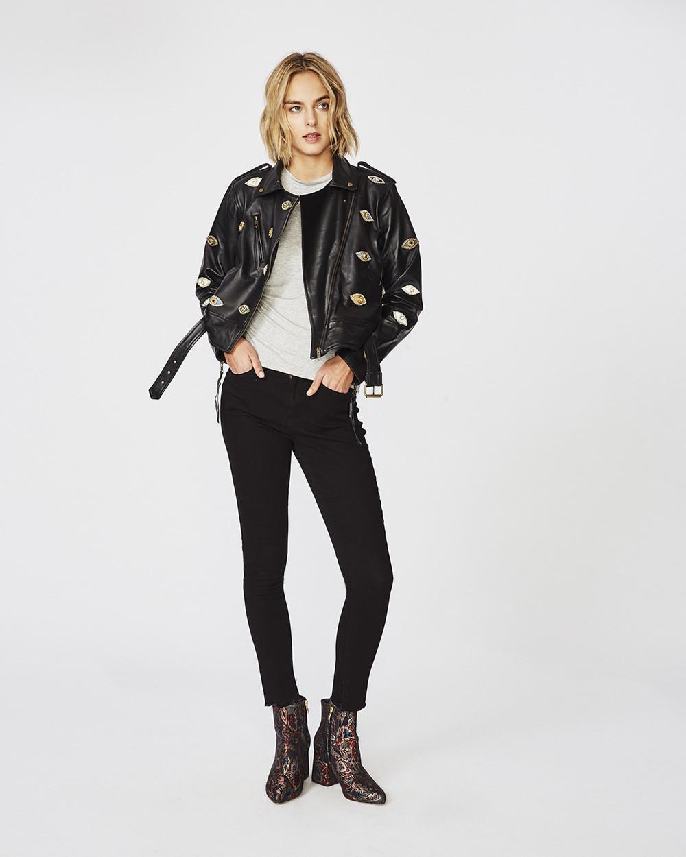 nicole miller leather jacket