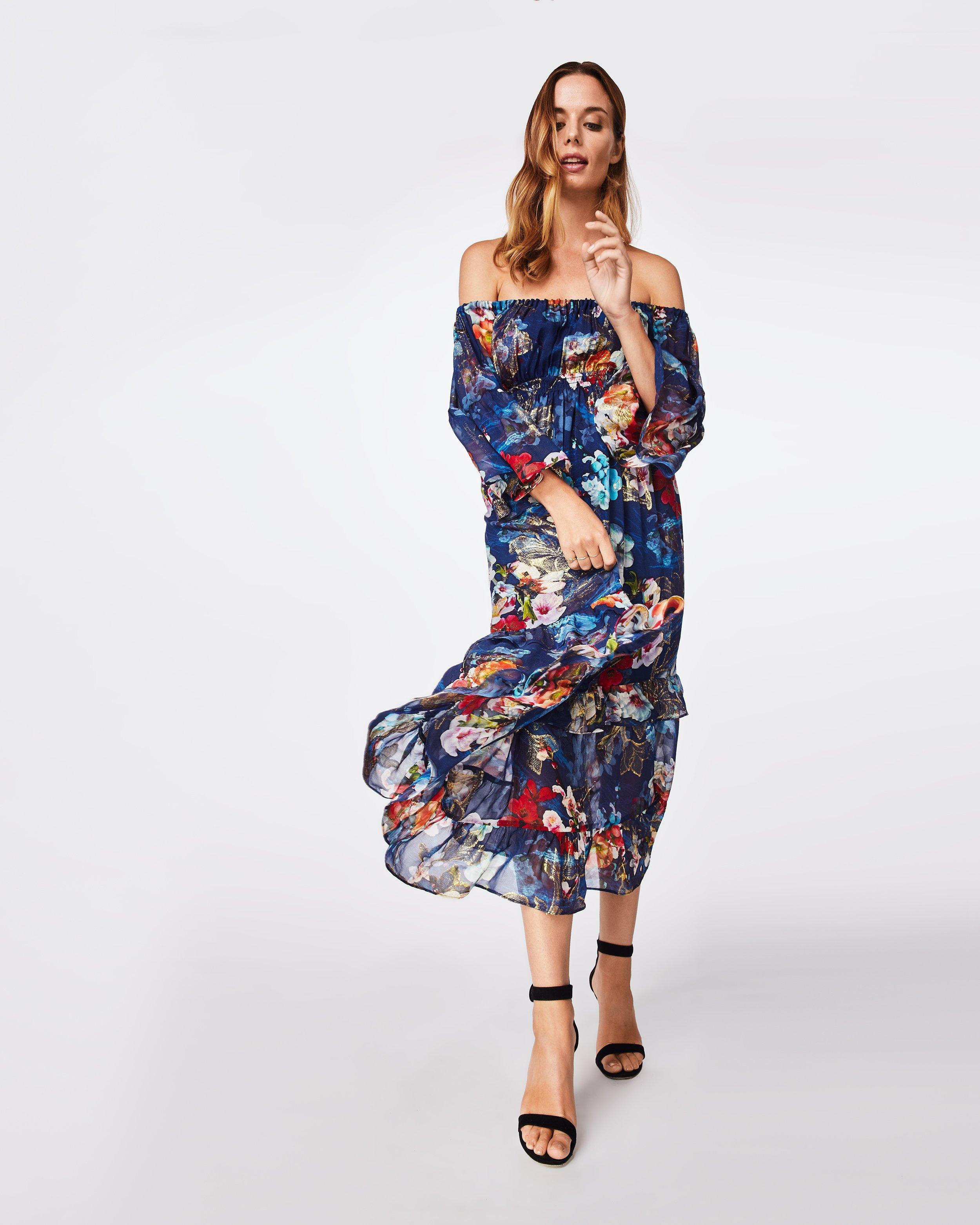 nicole miller off the shoulder dress