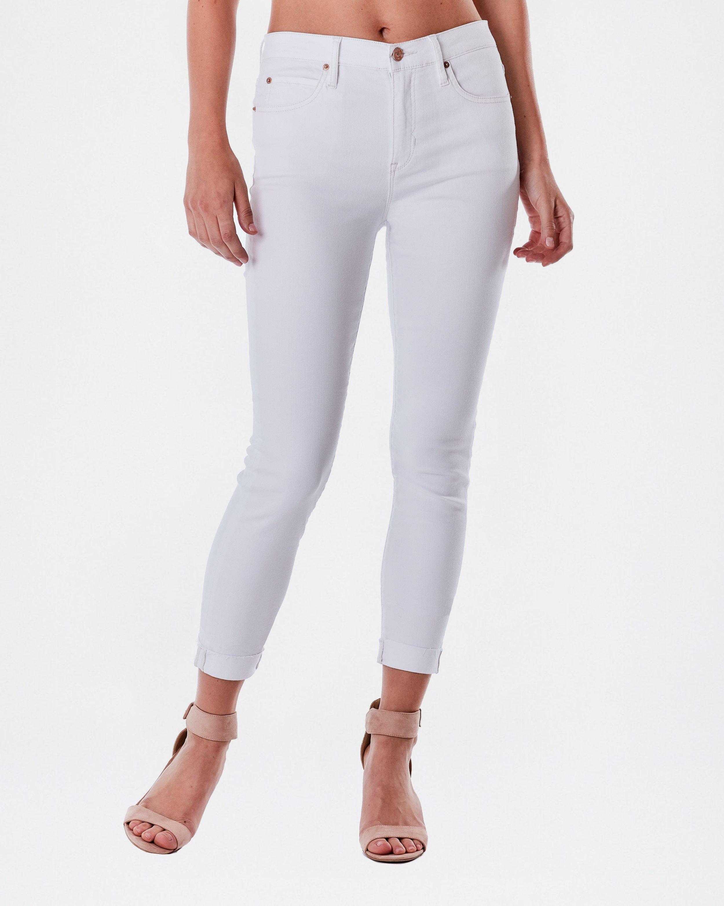 Nicole Miller Cotton Soho High Rise Crop Skinny Jean in White - Lyst