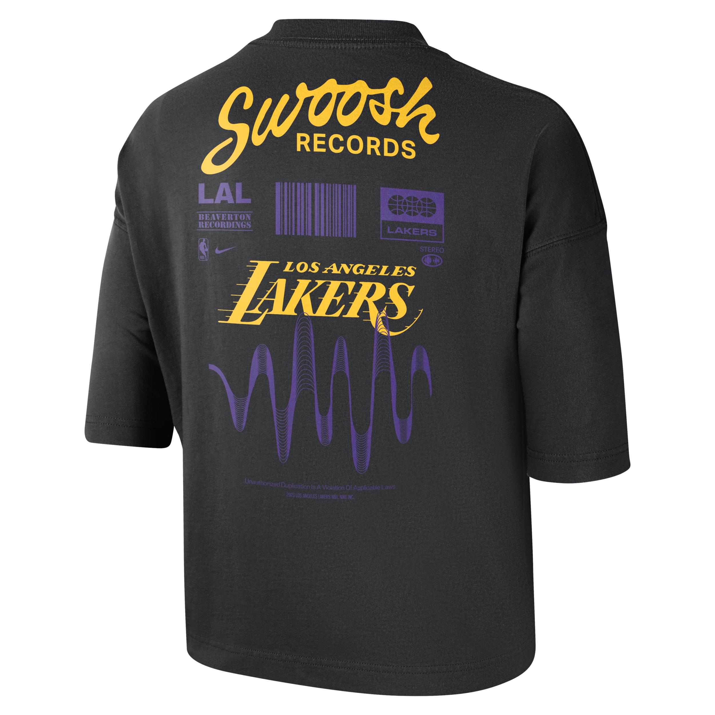 Nike Los Angeles Lakers Essential Nba Boxy T-shirt in Black