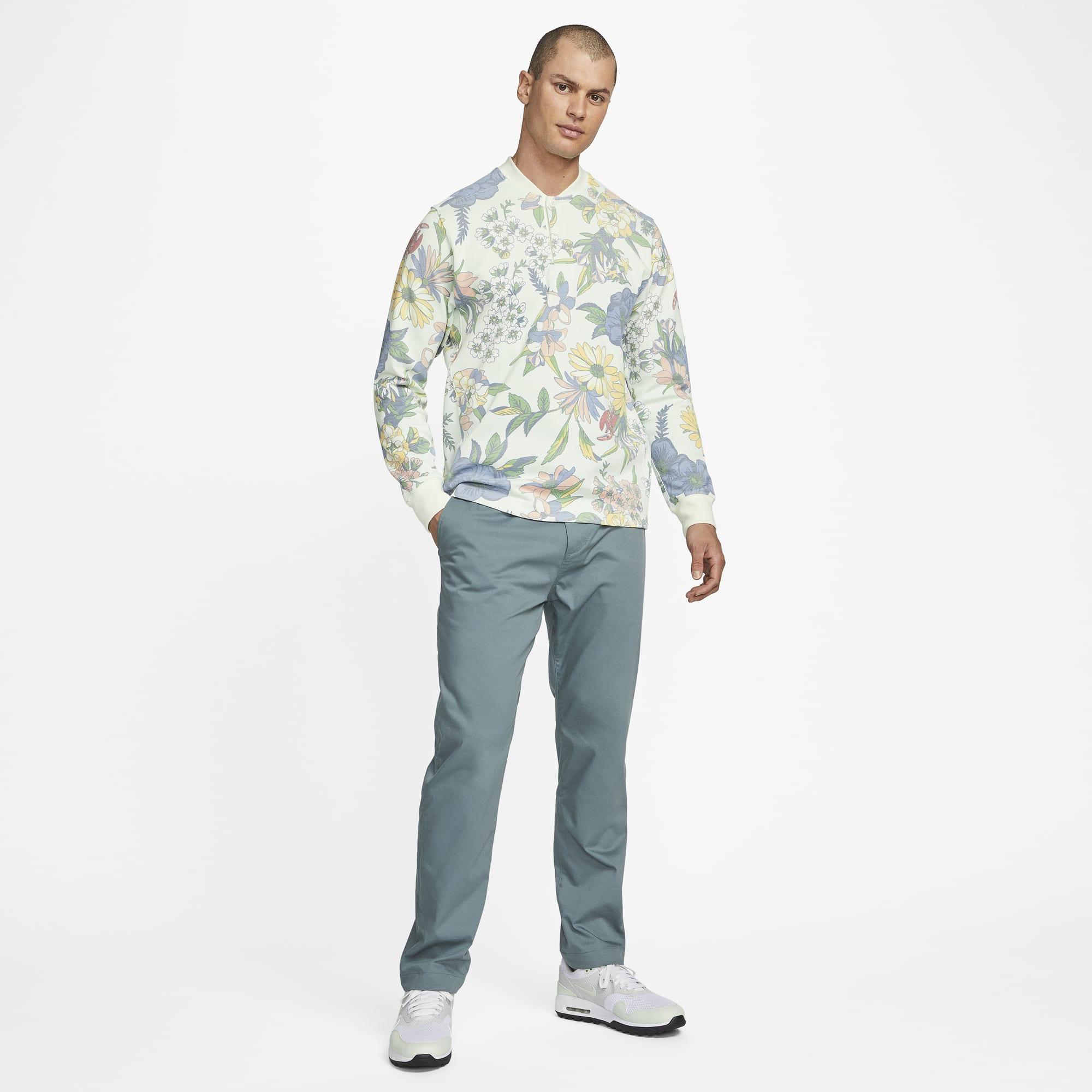 Nike Dri-fit Long-sleeve Floral Golf Top in Green for Men | Lyst