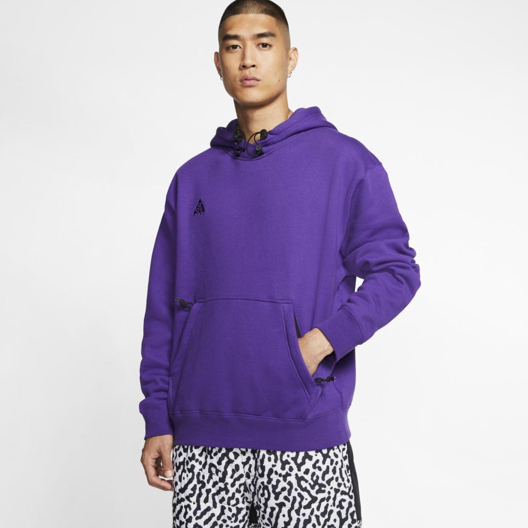 Nike Fleece Acg Pullover Hoodie in Purple for Men - Lyst