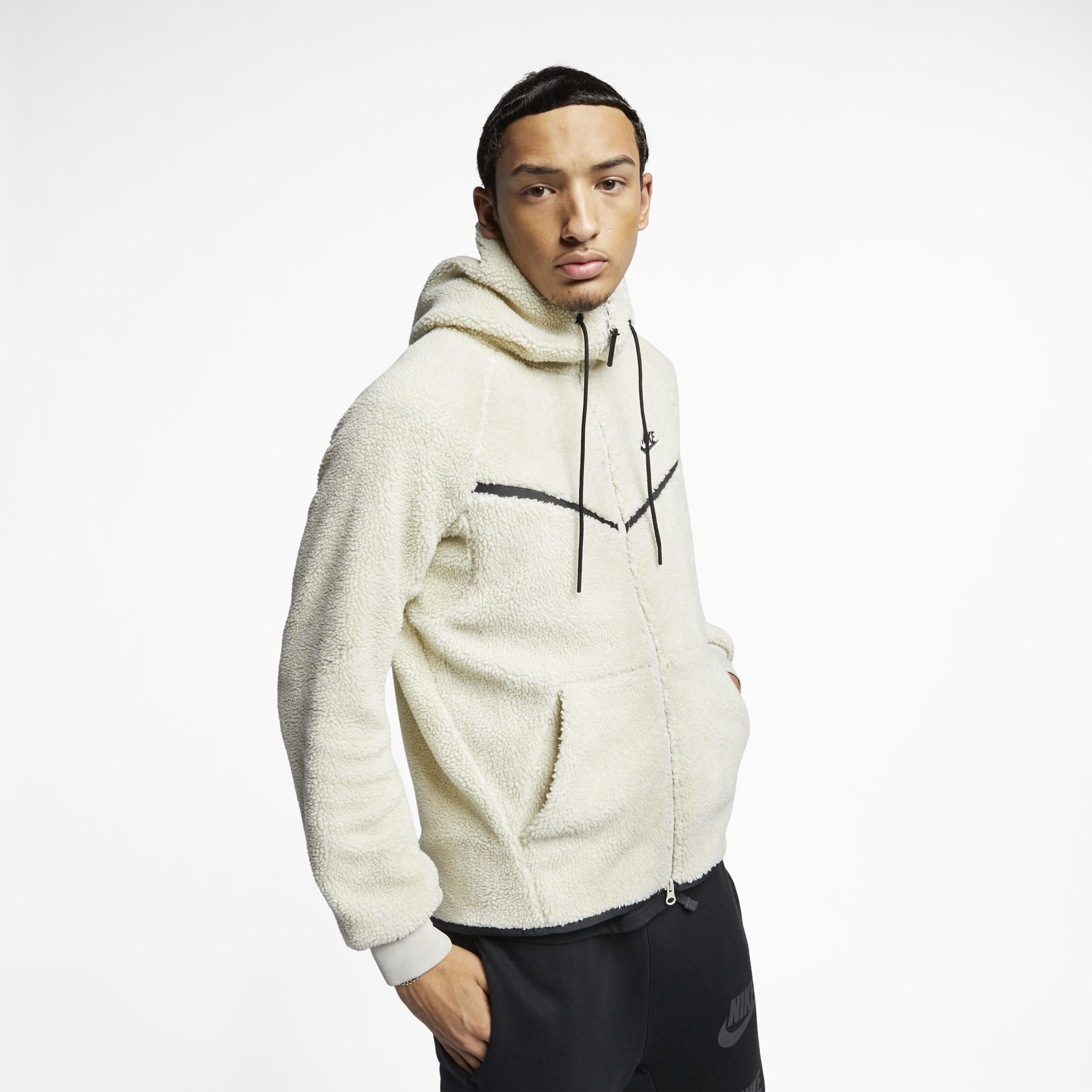 Nike Tech Icon Fleece Zip Hoodie in White for Men | Lyst UK