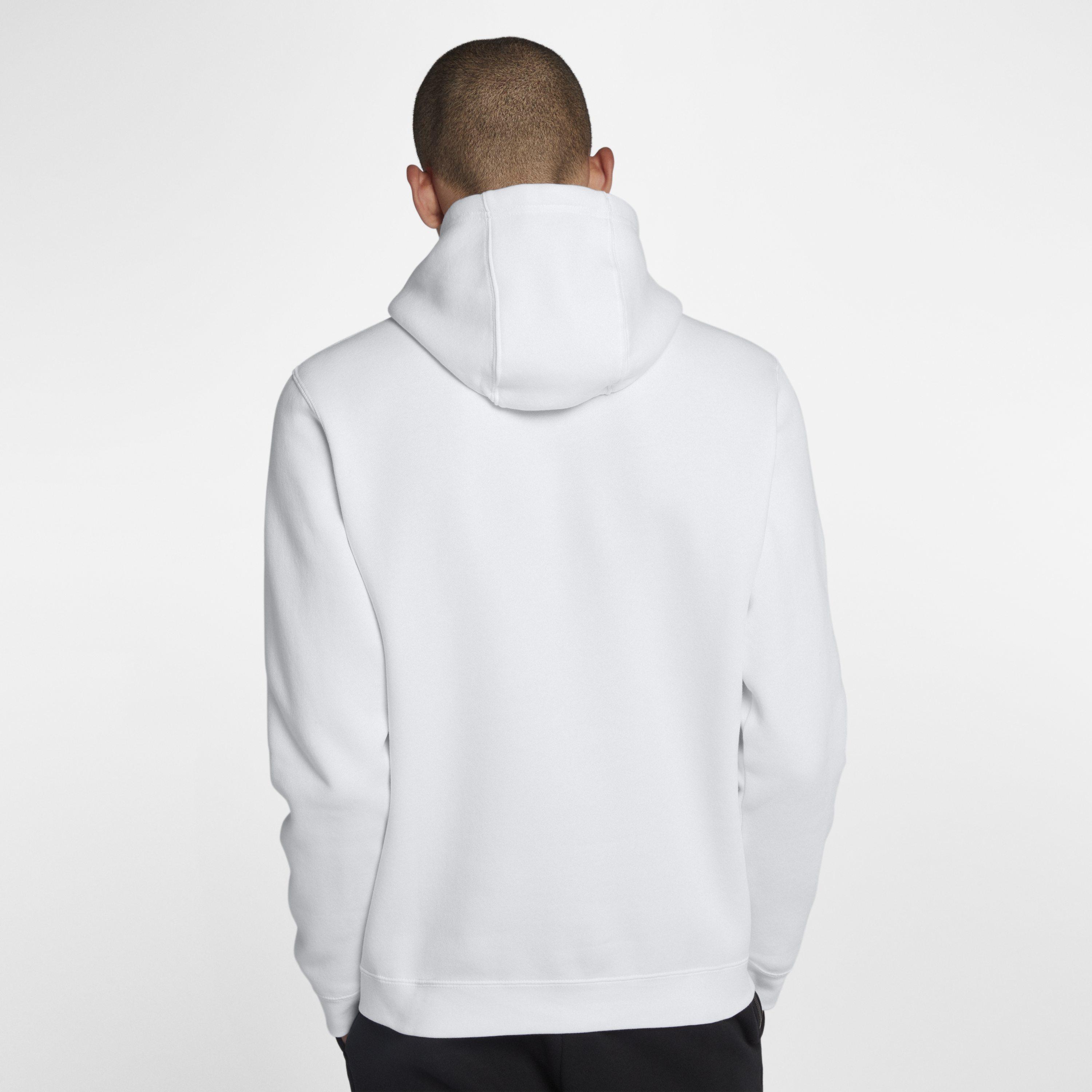 Nike Cotton Pullover Hoodie With Embroidered Logo in White for Men - Lyst