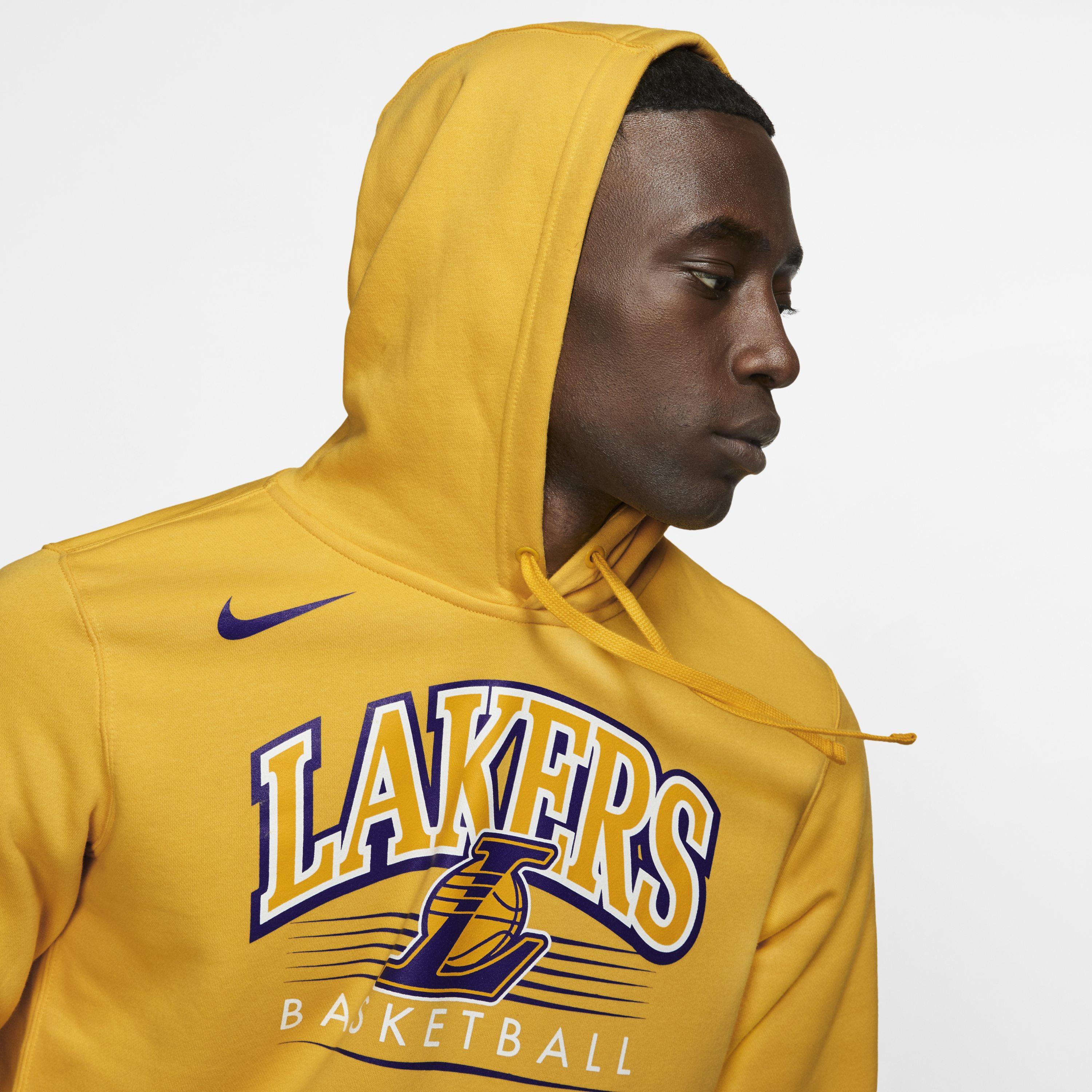 Nike Los Angeles Lakers Nba Hoodie in Yellow for Men | Lyst UK