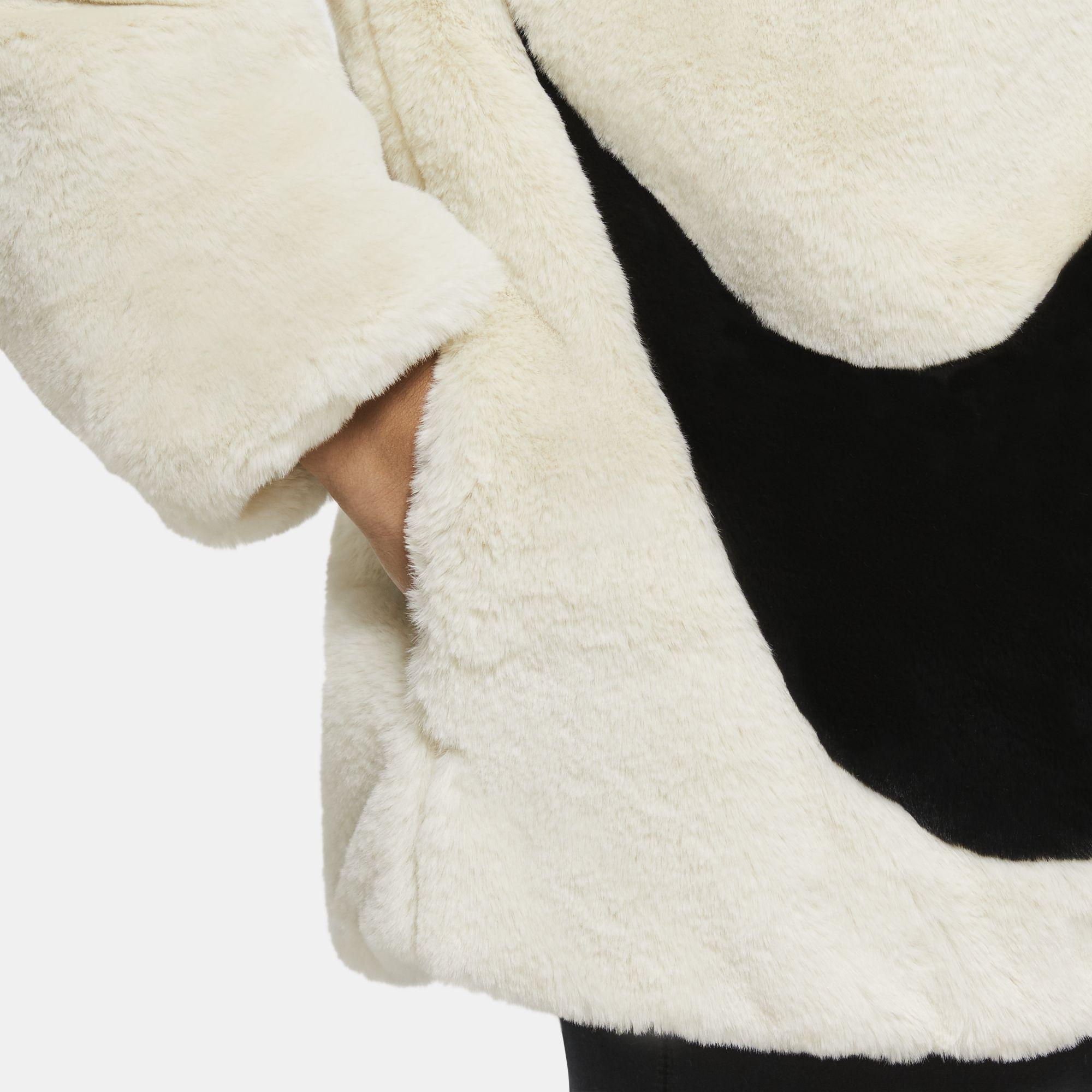 white fluffy nike jacket